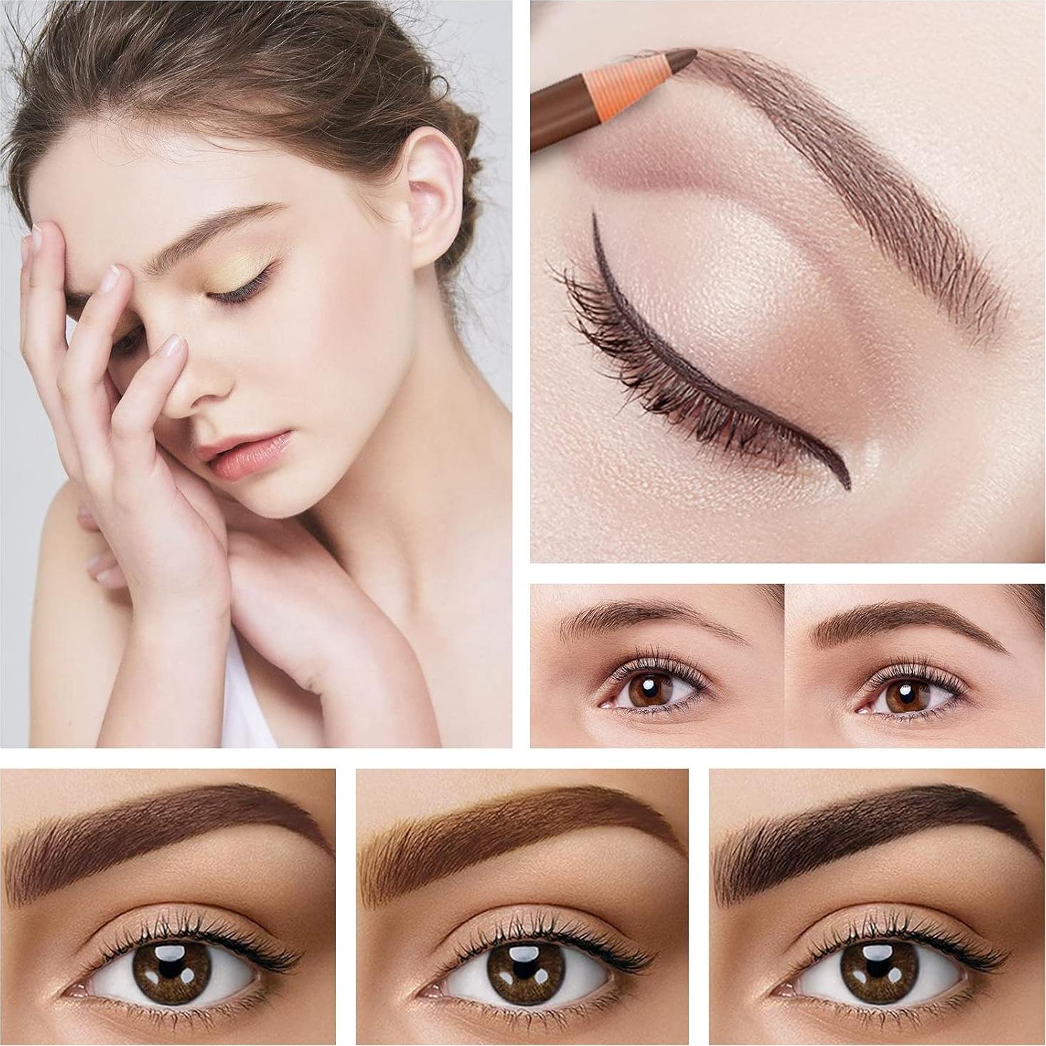 Set de Lápices de Cejas Despegables LSxia - 6 Colores + 1 Delineador