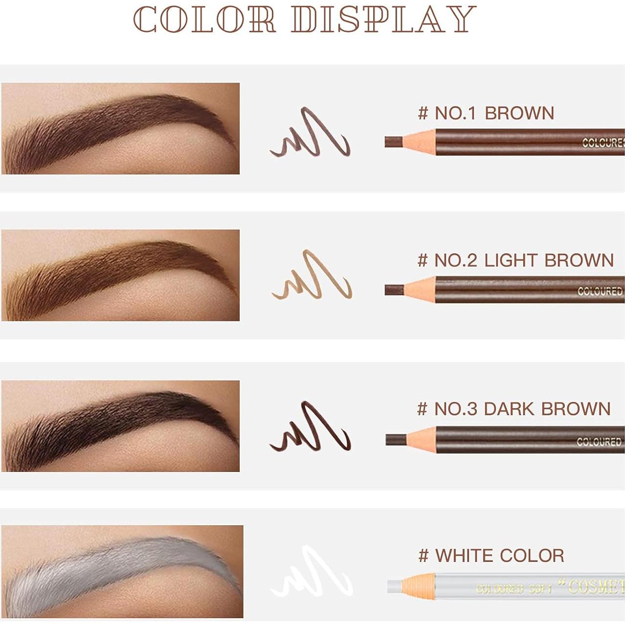 Set de Lápices de Cejas Despegables LSxia - 6 Colores + 1 Delineador