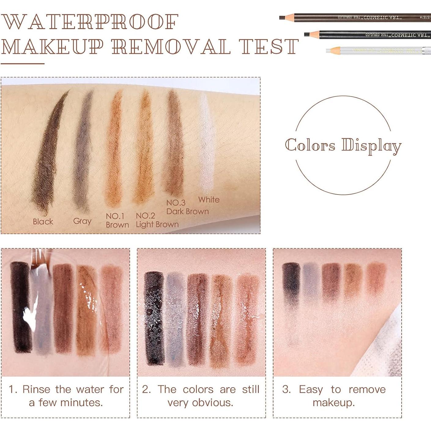 Set de Lápices de Cejas Despegables LSxia - 6 Colores + 1 Delineador