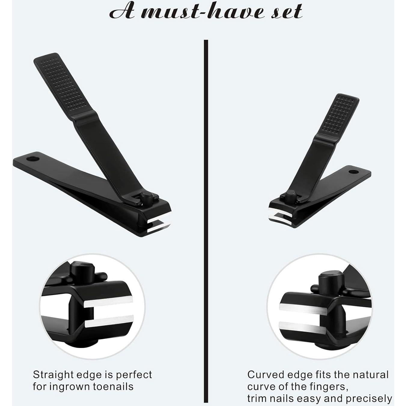 Juego de Cortauñas Ergonómico TOMATA - 2 Cortauñas y Lima