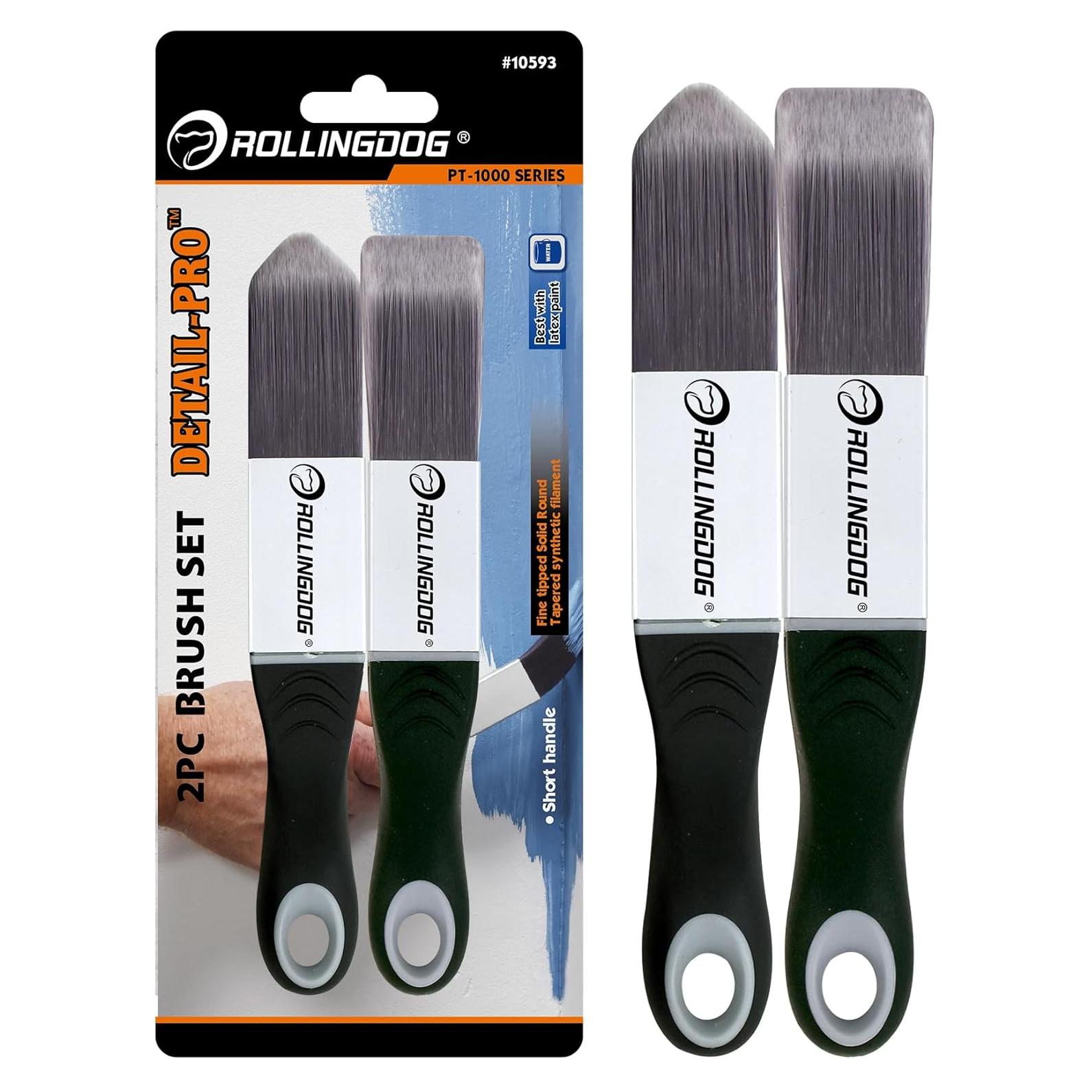 Juego de Brochas de Pintura ROLLINGDOG 2 Piezas Detalle Pro