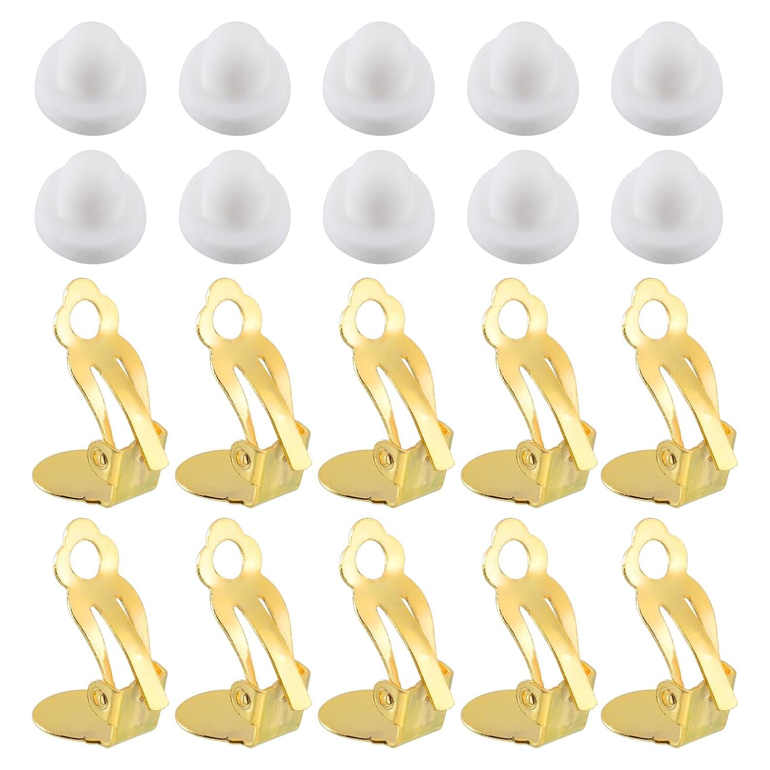 Convertidores de Pendientes Clip-on uxcell 20 Piezas Oro Imitación