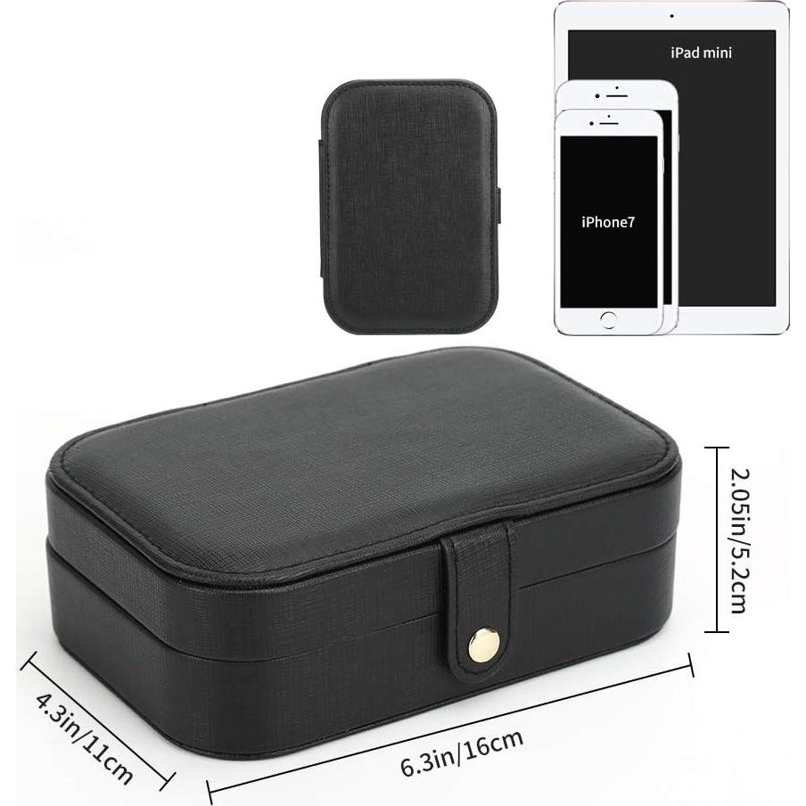 Caja de Joyería Organizador Doble Capa FEISCON Negra 16x11x5.5cm