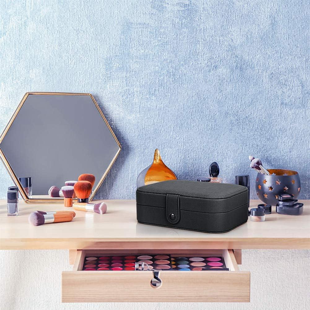 Caja de Joyería Organizador Doble Capa FEISCON Negra 16x11x5.5cm