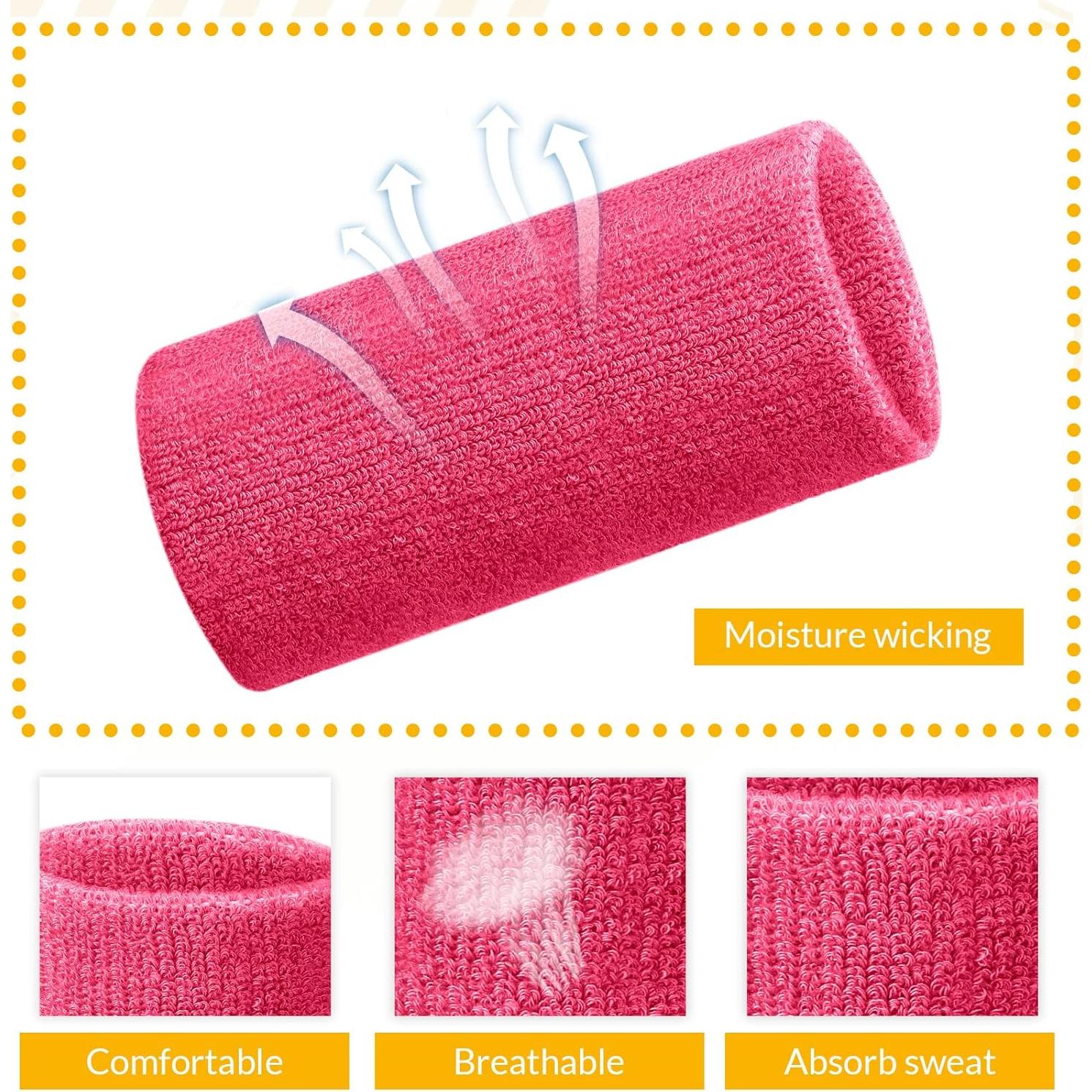 Muñequera Deportiva Lenwen 20 Pcs Algodón Colorido 15x8 cm