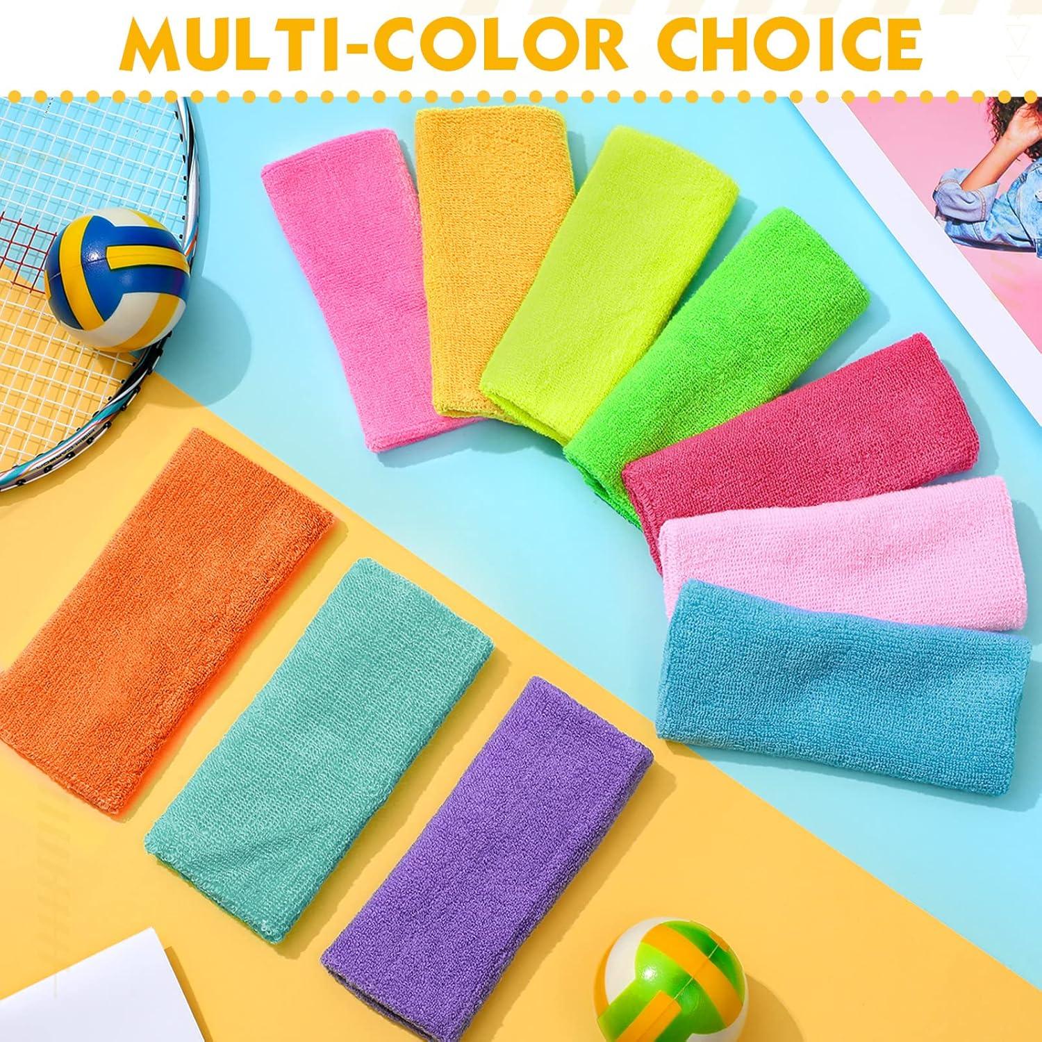 Muñequera Deportiva Lenwen 20 Pcs Algodón Colorido 15x8 cm