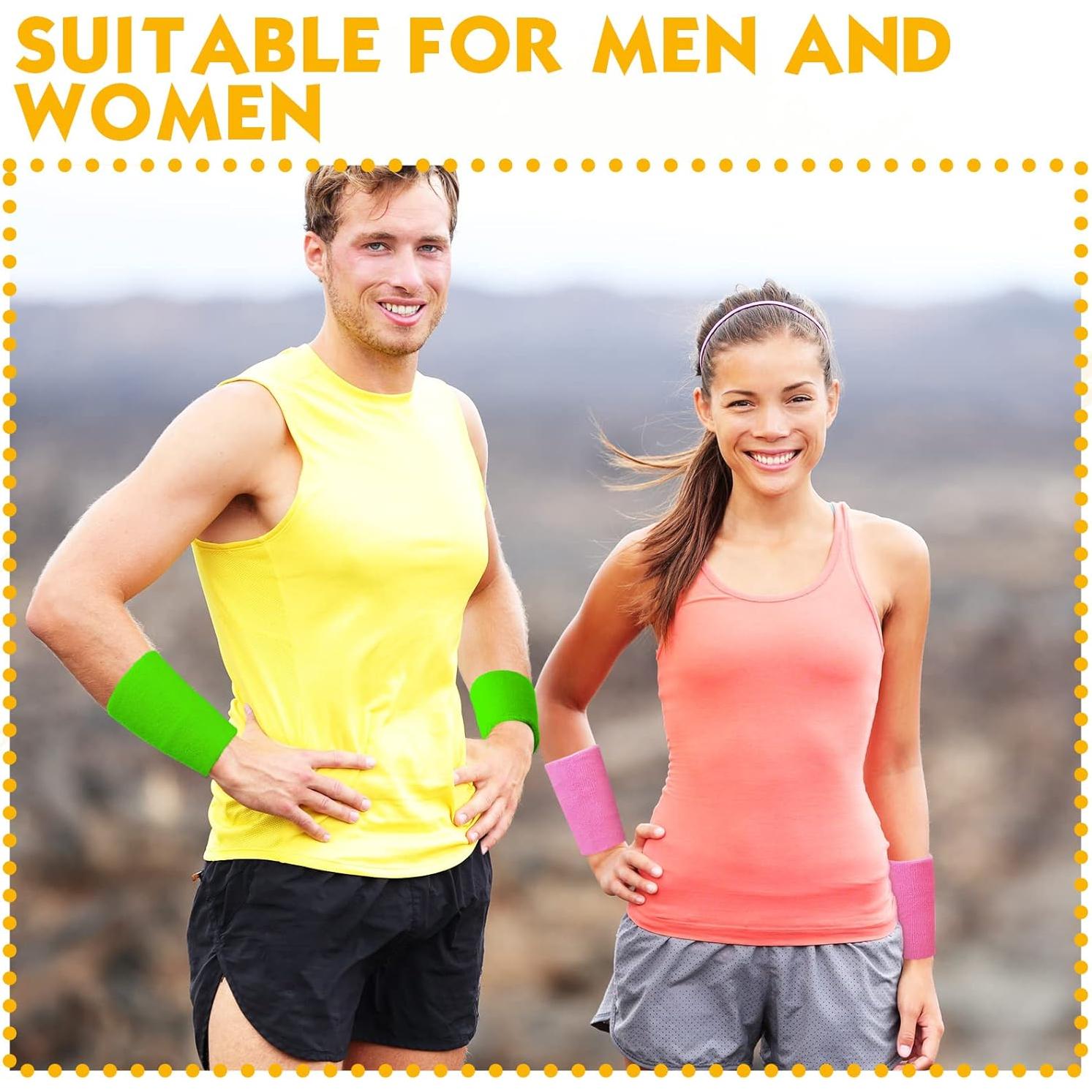 Muñequera Deportiva Lenwen 20 Pcs Algodón Colorido 15x8 cm