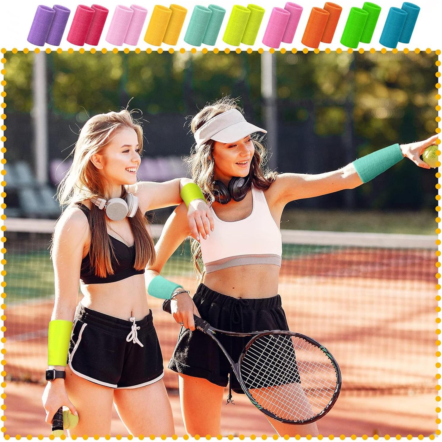 Muñequera Deportiva Lenwen 20 Pcs Algodón Colorido 15x8 cm