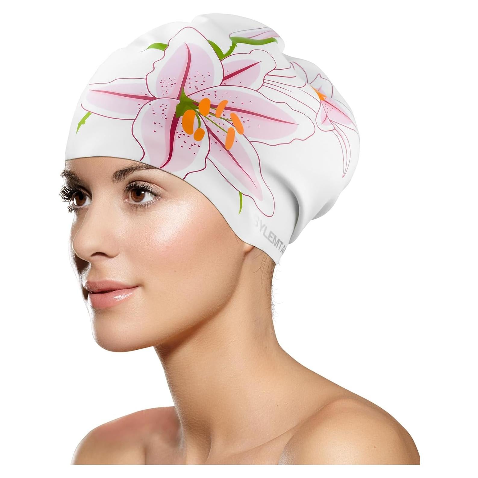 Gorro de natación SYLEMTAM de silicona para mujeres - Lirio