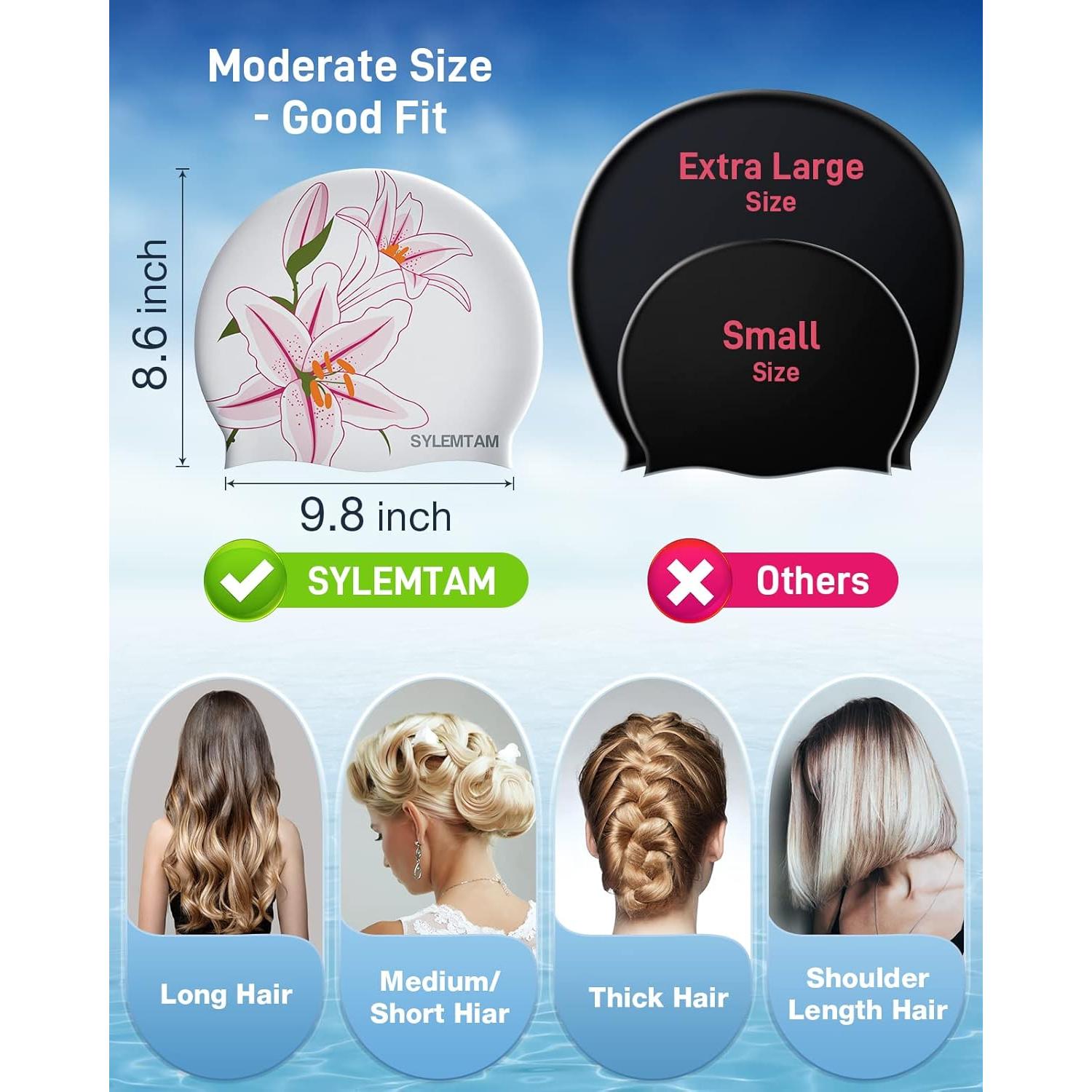 Gorro de natación SYLEMTAM de silicona para mujeres - Lirio