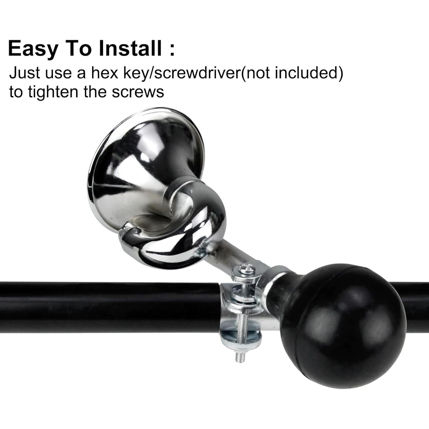 Timbre de bicicleta EZYoutdoor retro de aluminio negro 2.22 cm