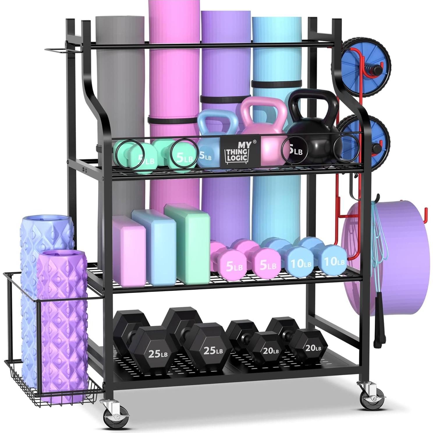 Estante de Almacenamiento Mythinglogic para Gimnasio 3 Niveles