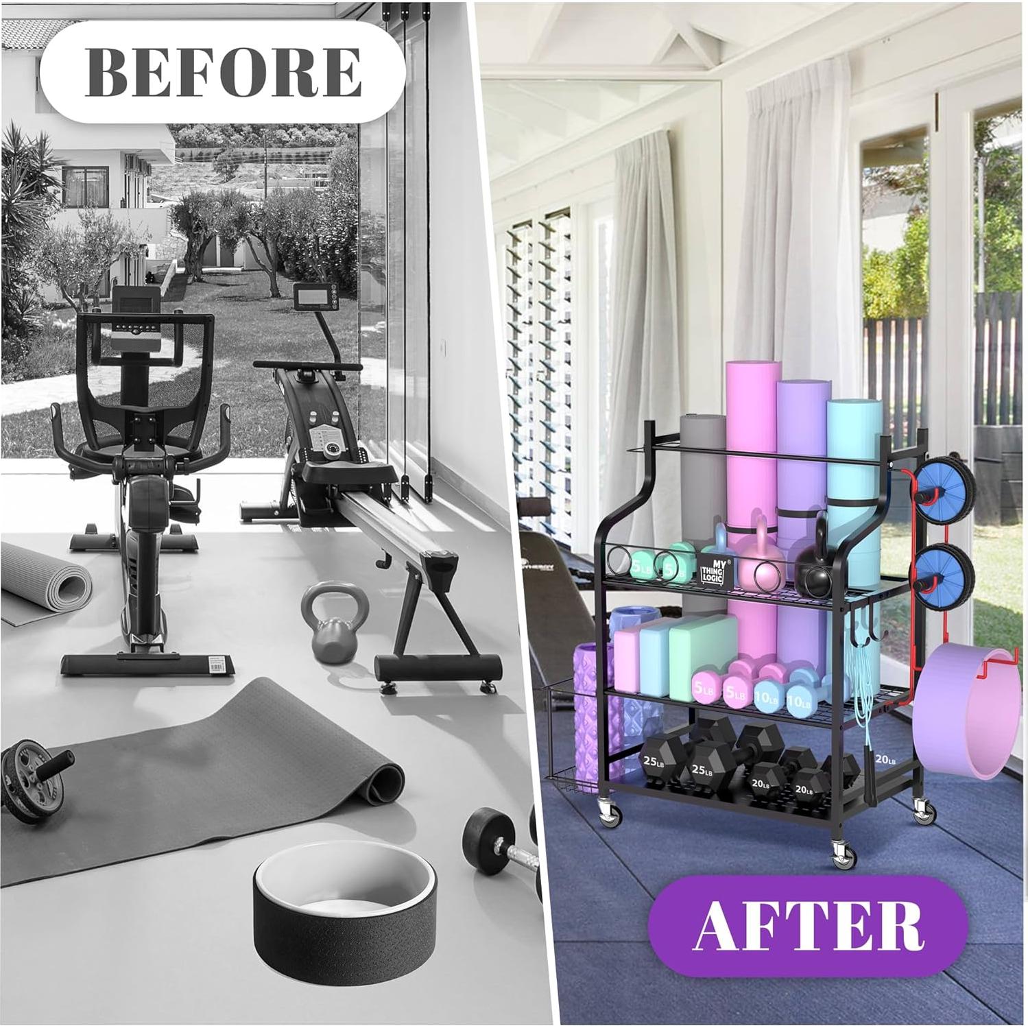 Estante de Almacenamiento Mythinglogic para Gimnasio 3 Niveles