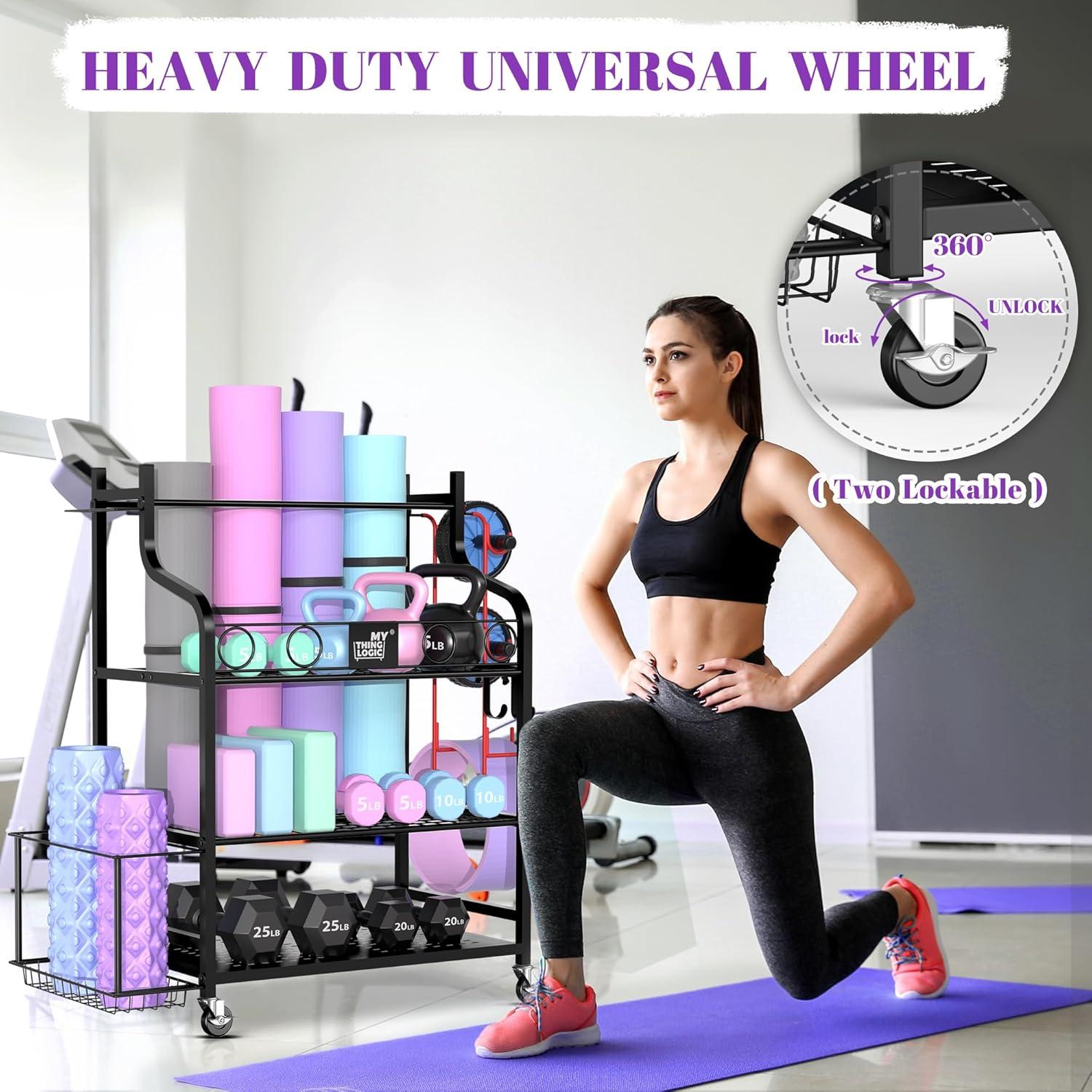 Estante de Almacenamiento Mythinglogic para Gimnasio 3 Niveles