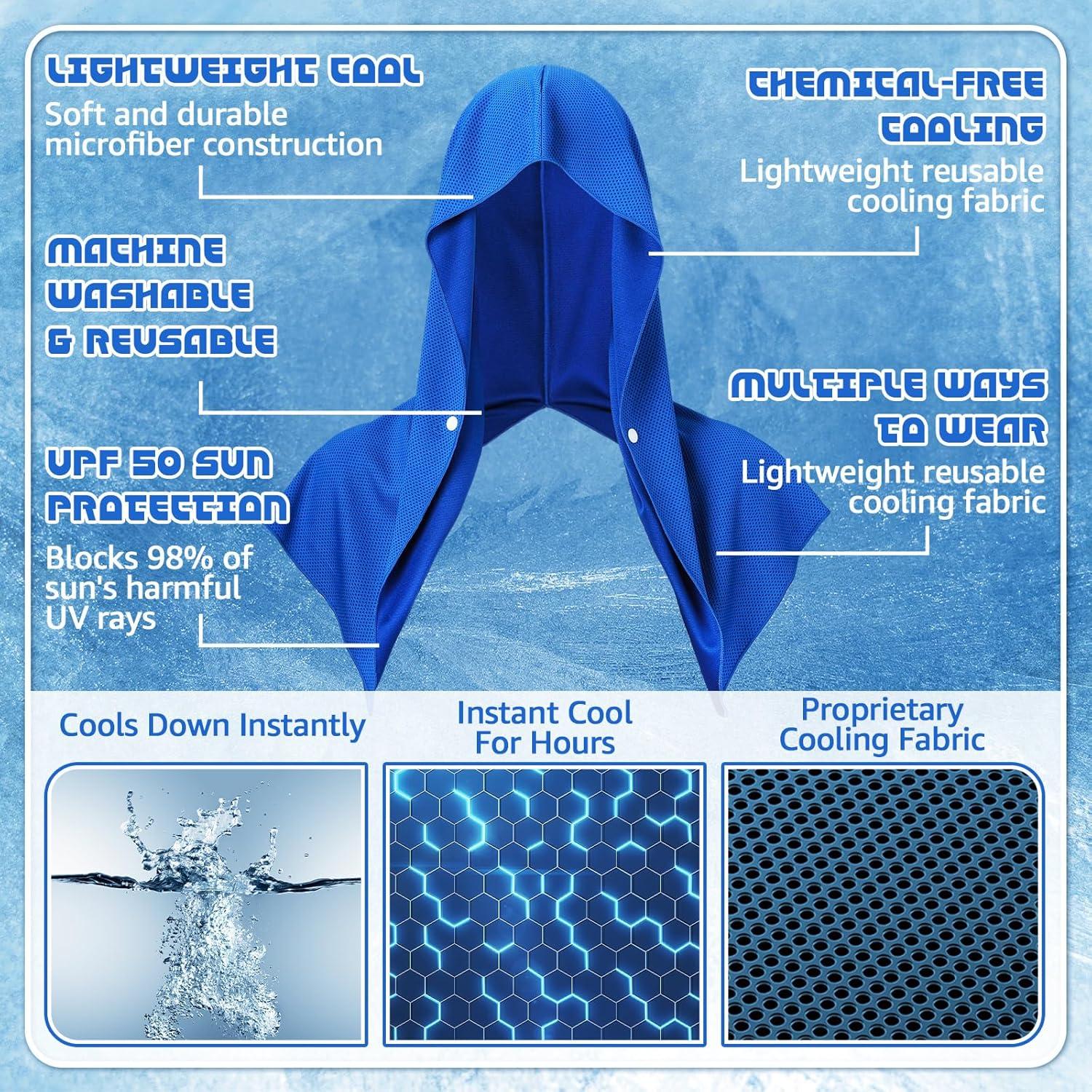 Toallas de Enfriamiento Bencailor 4 Piezas UPF 50 para Yoga y Fitness