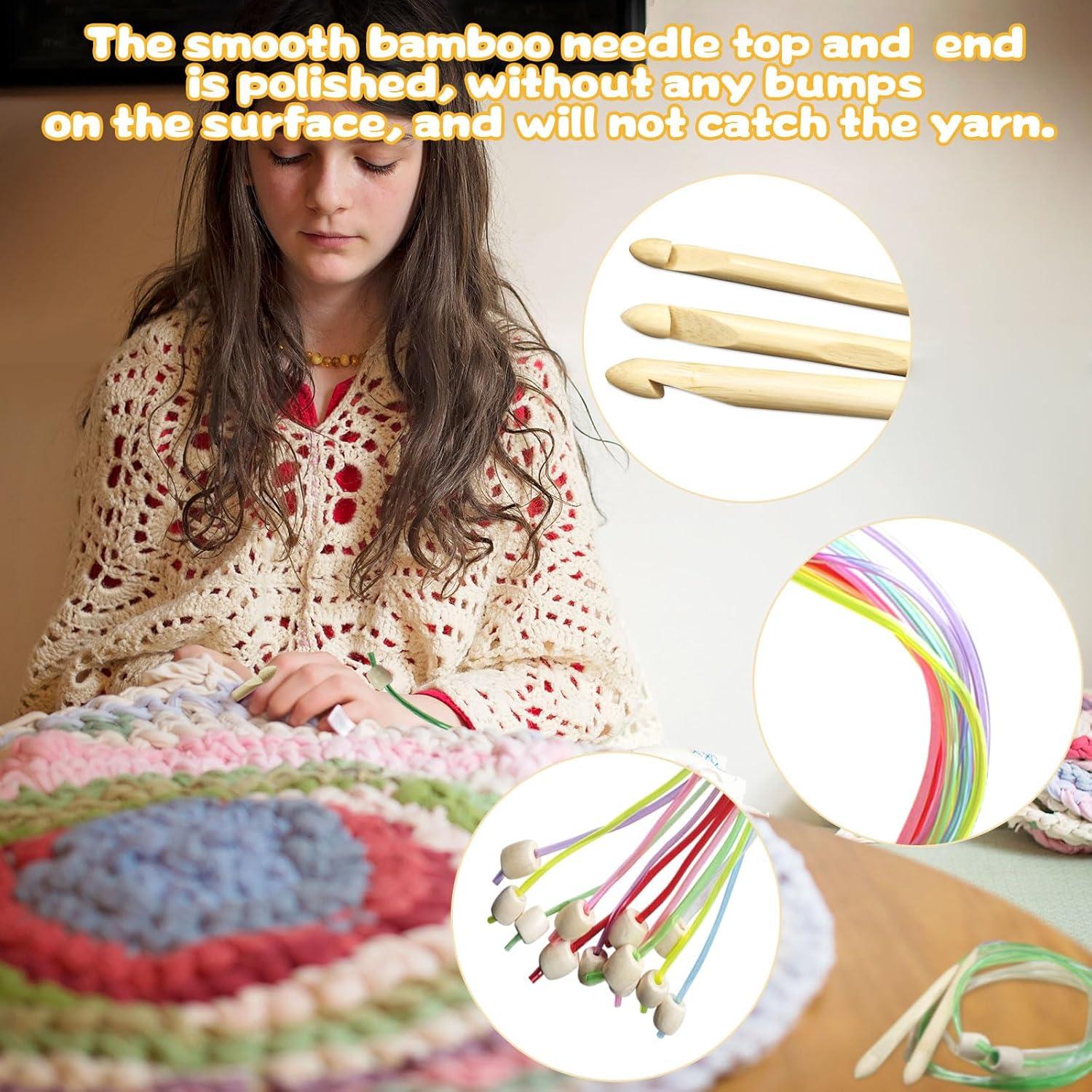 Juego de Ganchillos Tunecinos 24 Piezas Plzzree con Estuche