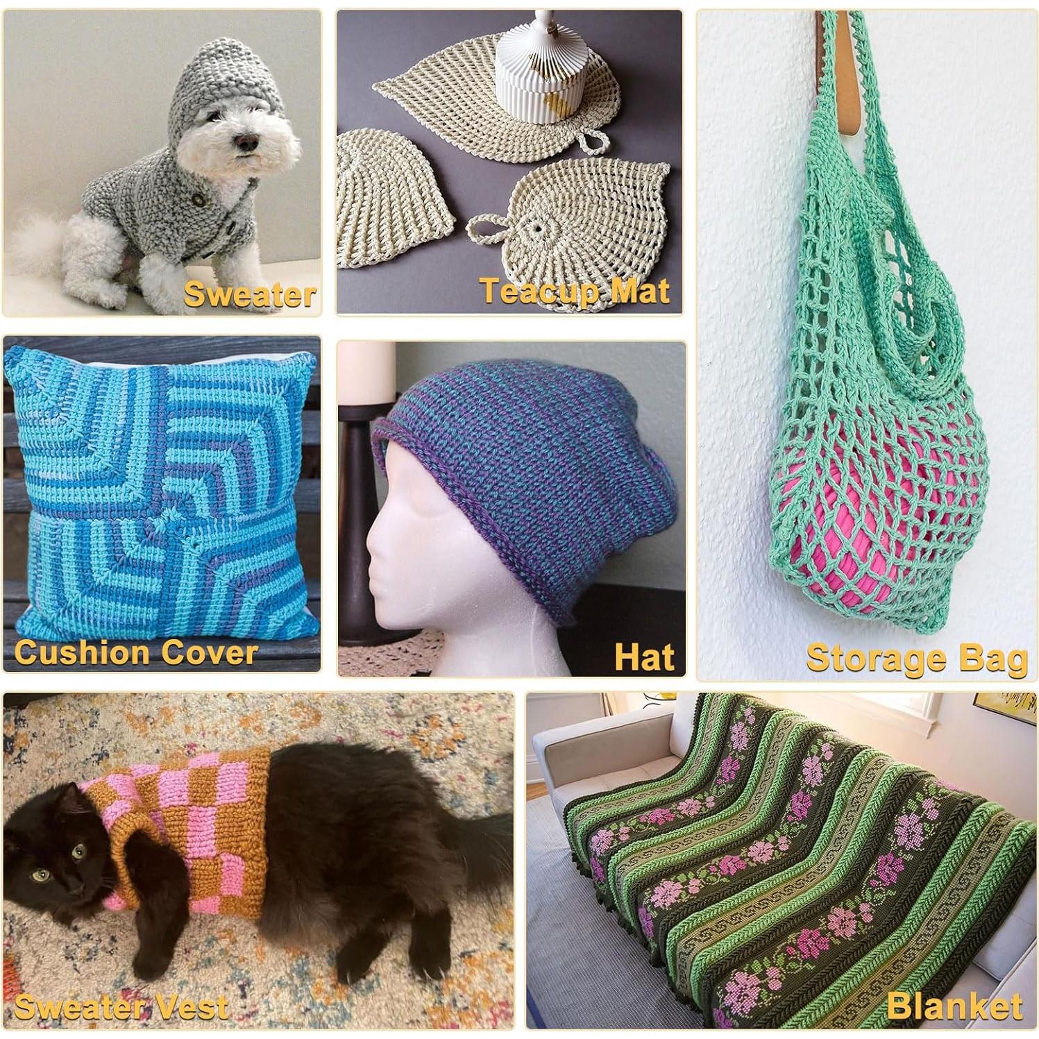 Juego de Ganchillos Tunecinos 24 Piezas Plzzree con Estuche