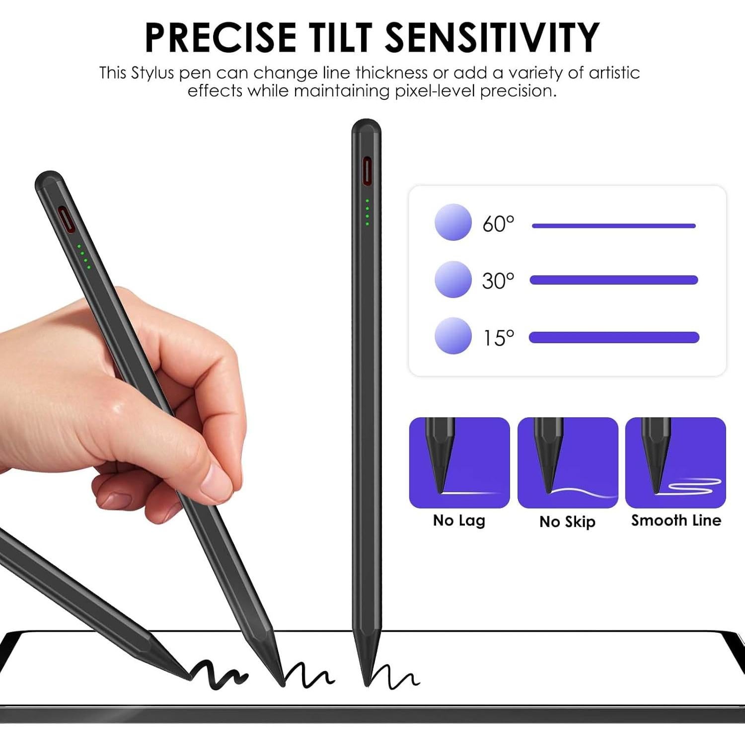 Lápiz Stylus para iPad LIRIXINYIYA con Punta de 1.7mm y 4 LED