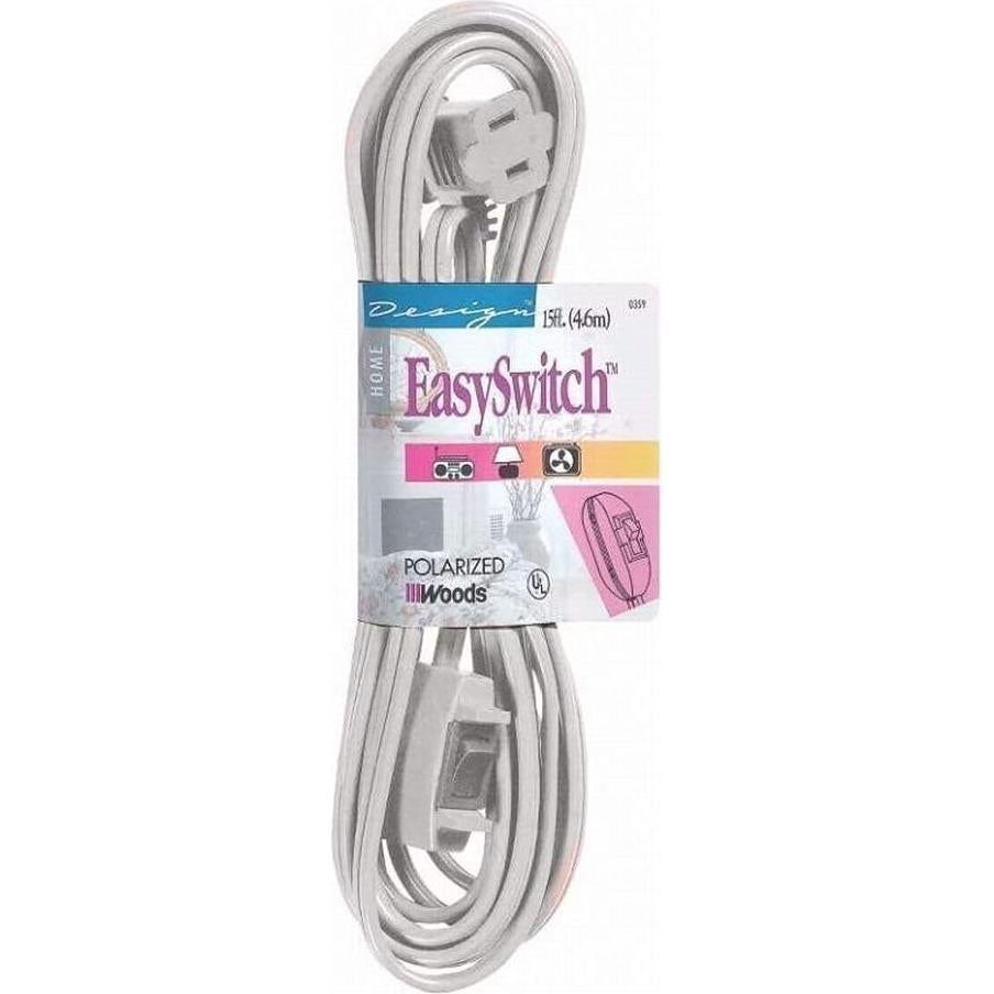 Cable de Extensión Interior Woods 359W 4.57m con Interruptor