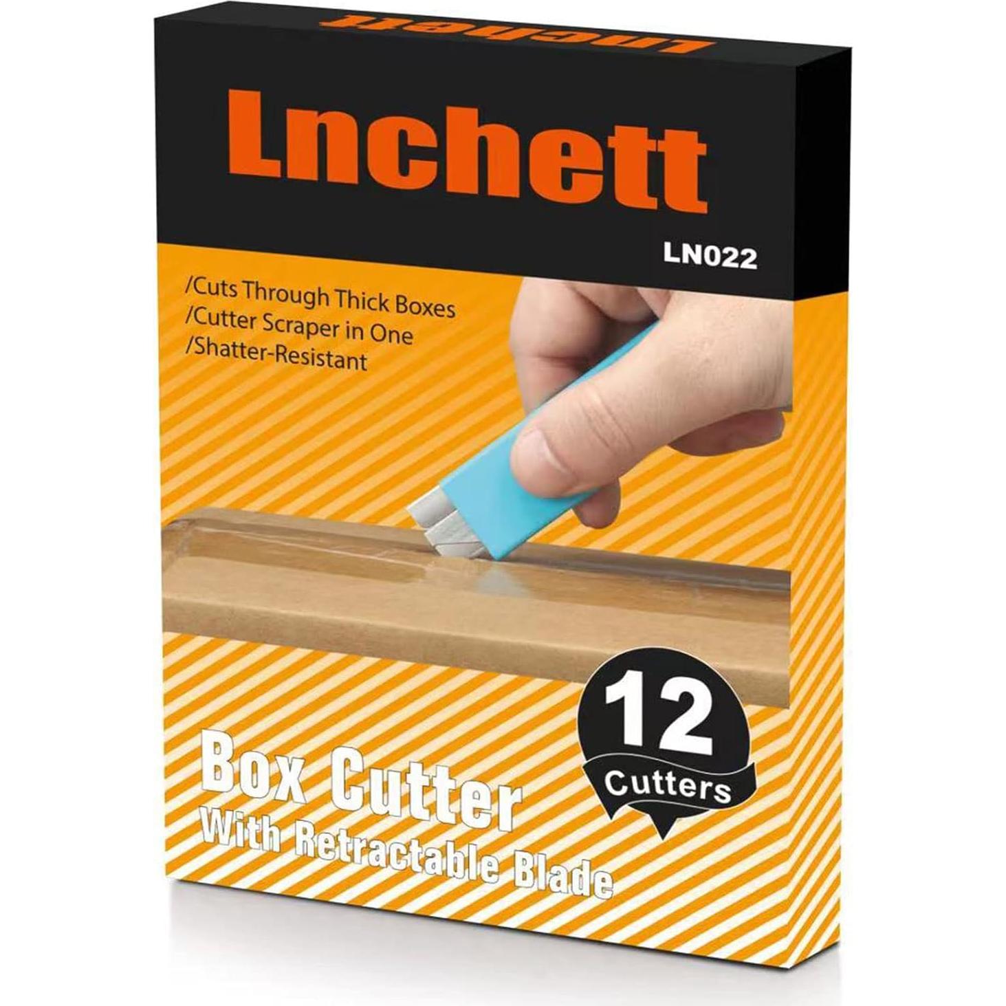Cortadores de Cajas Lnchett - Paquete de 12 Mini Retráctiles