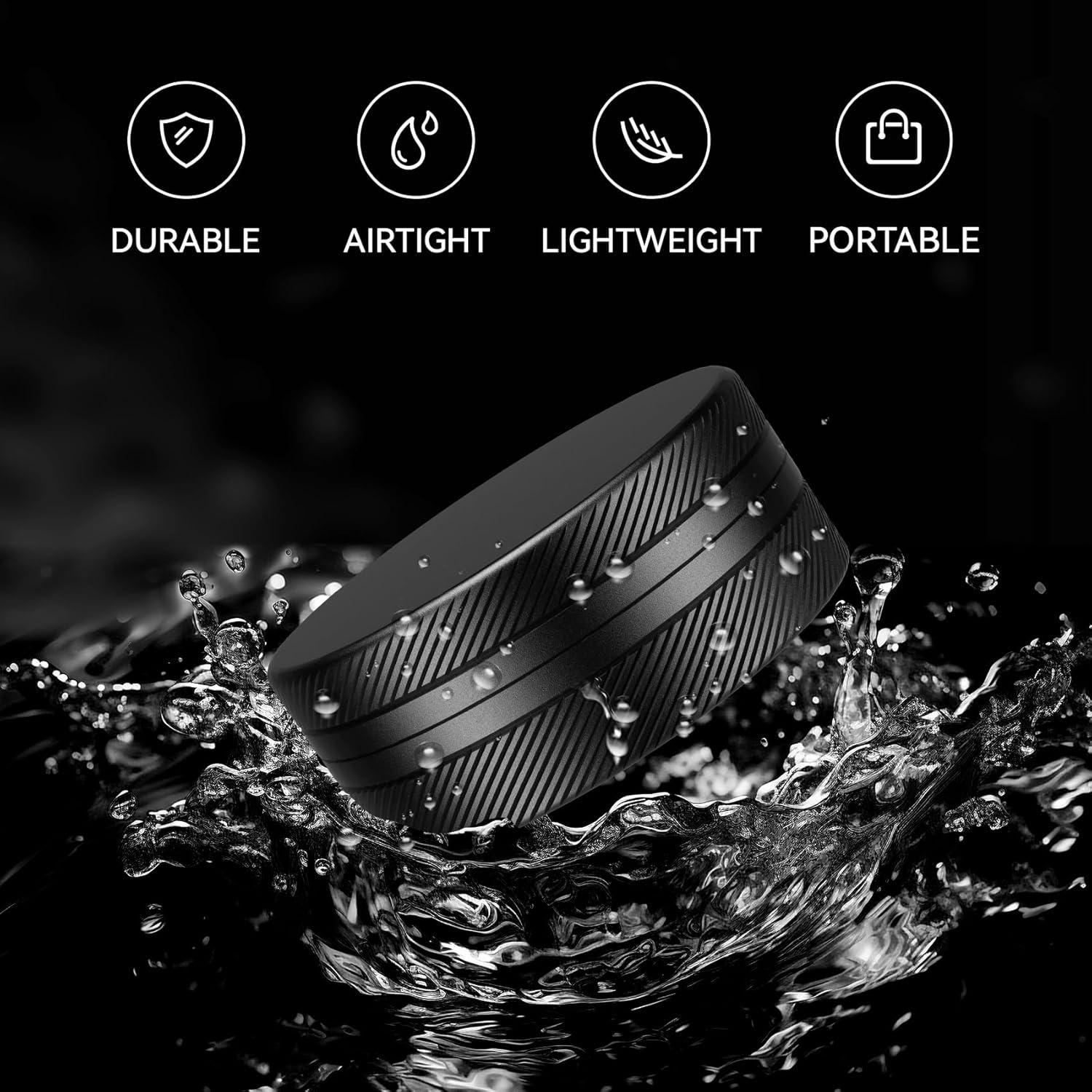 Estuche para Pastillas Aufew de Aluminio Negro 55mm Hermético