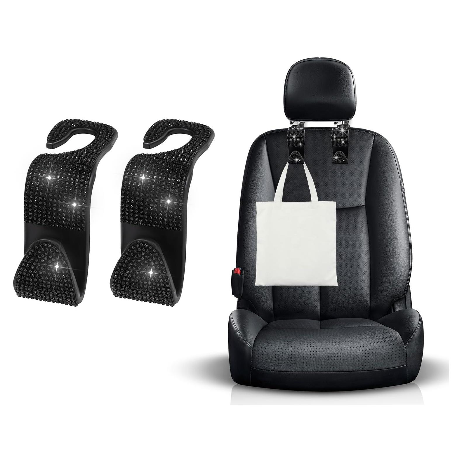 Ganchos para Reposacabezas de Coche Ohleats 2 PCS Negro Bling