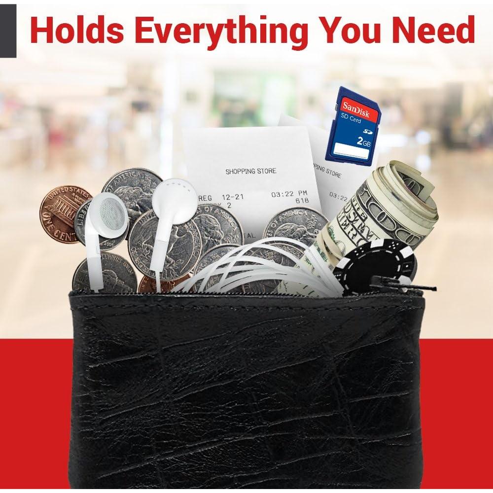 Monedero de Cuero Genuino Nabob Leather Negro 10.16x6.35cm