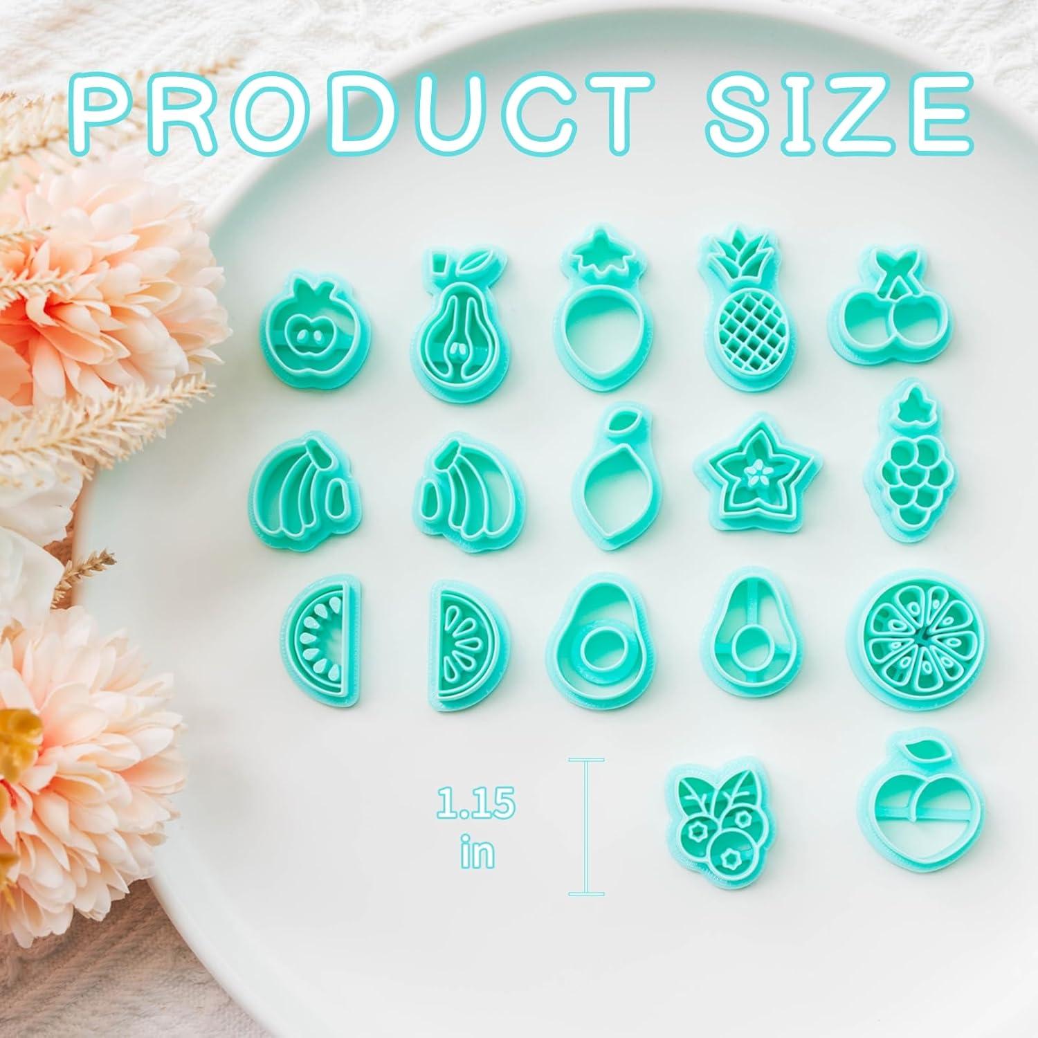 Cortadores de Arcilla de Frutas TAINSKY - 17 Formas 1.9 a 3.3 cm