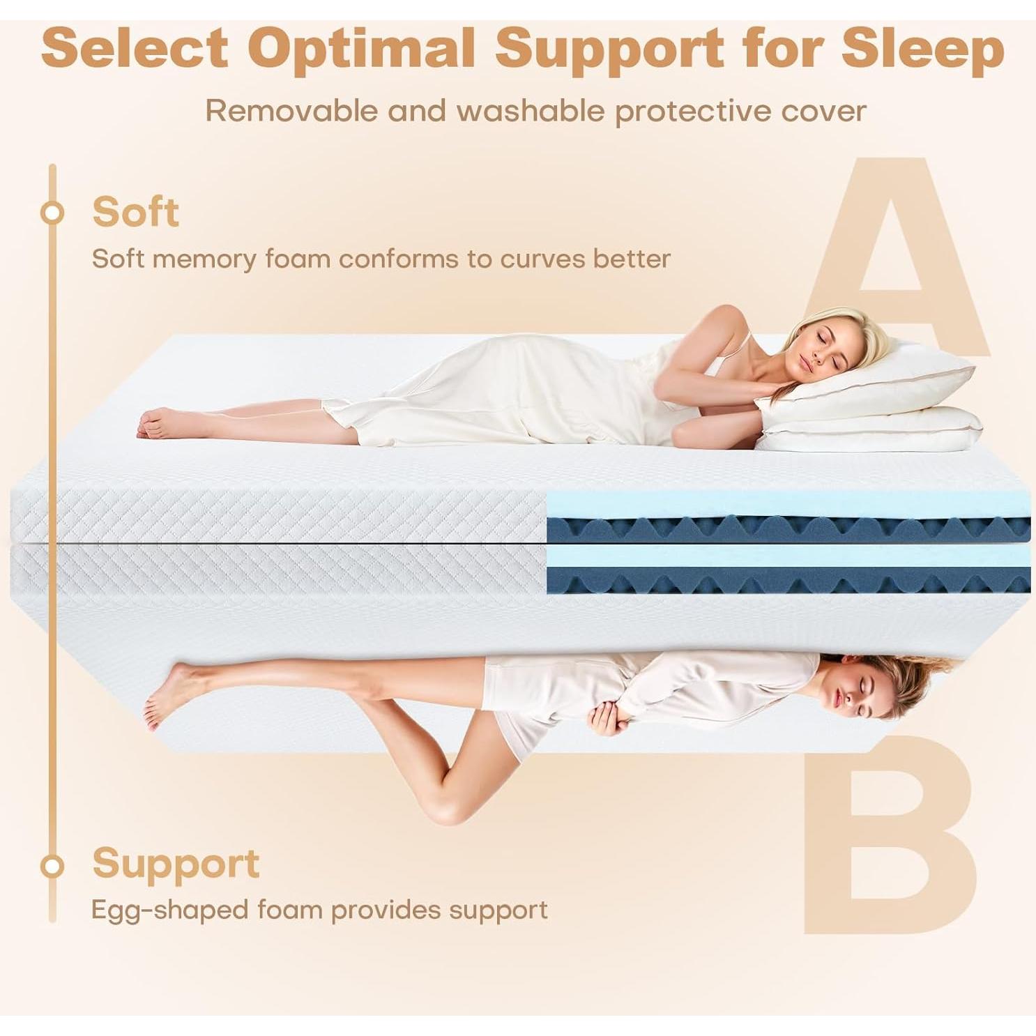 Colchón Viscoelástico Individual Vipfree 3 Pulgadas con Gel