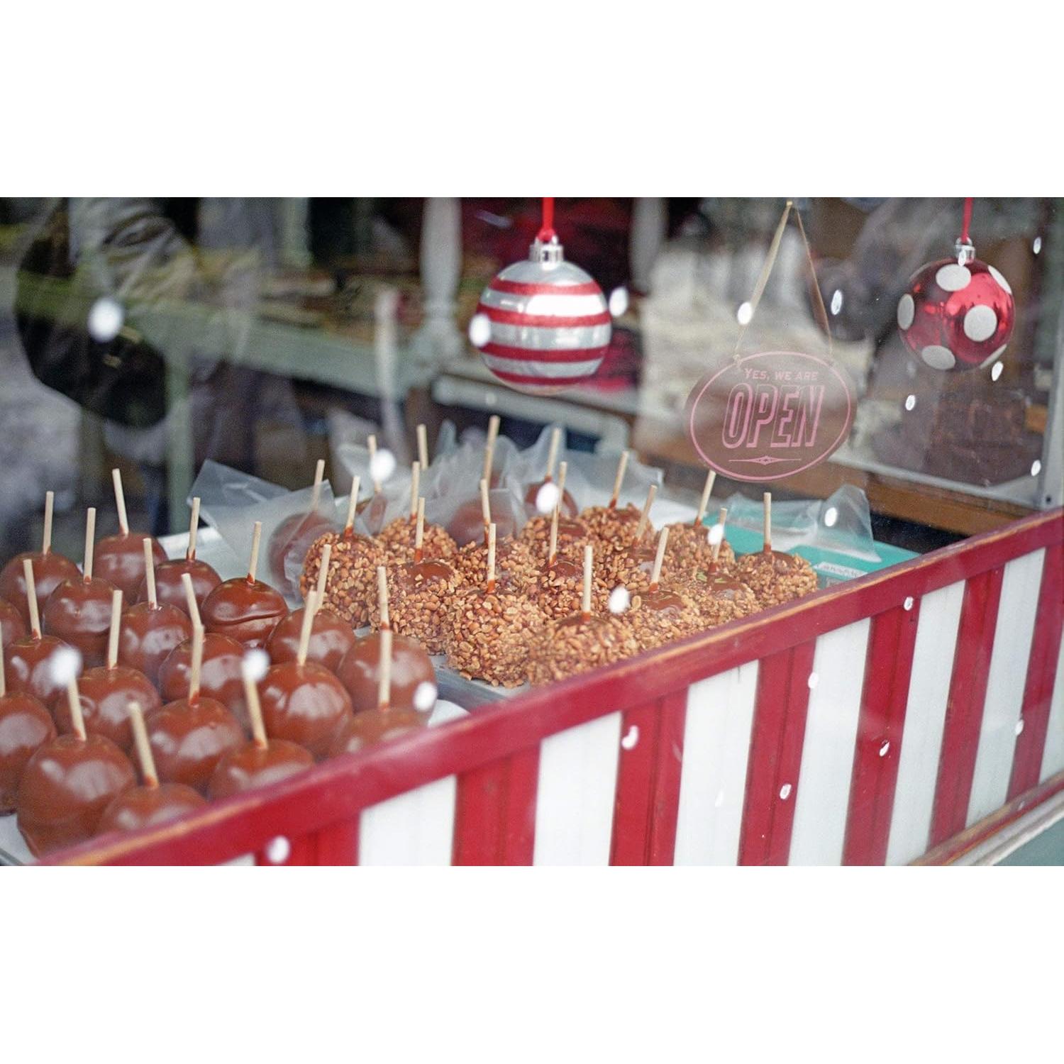 Palitos de Madera de Bambú KingSeal para Manzanas de Caramelo - 100 Unidades