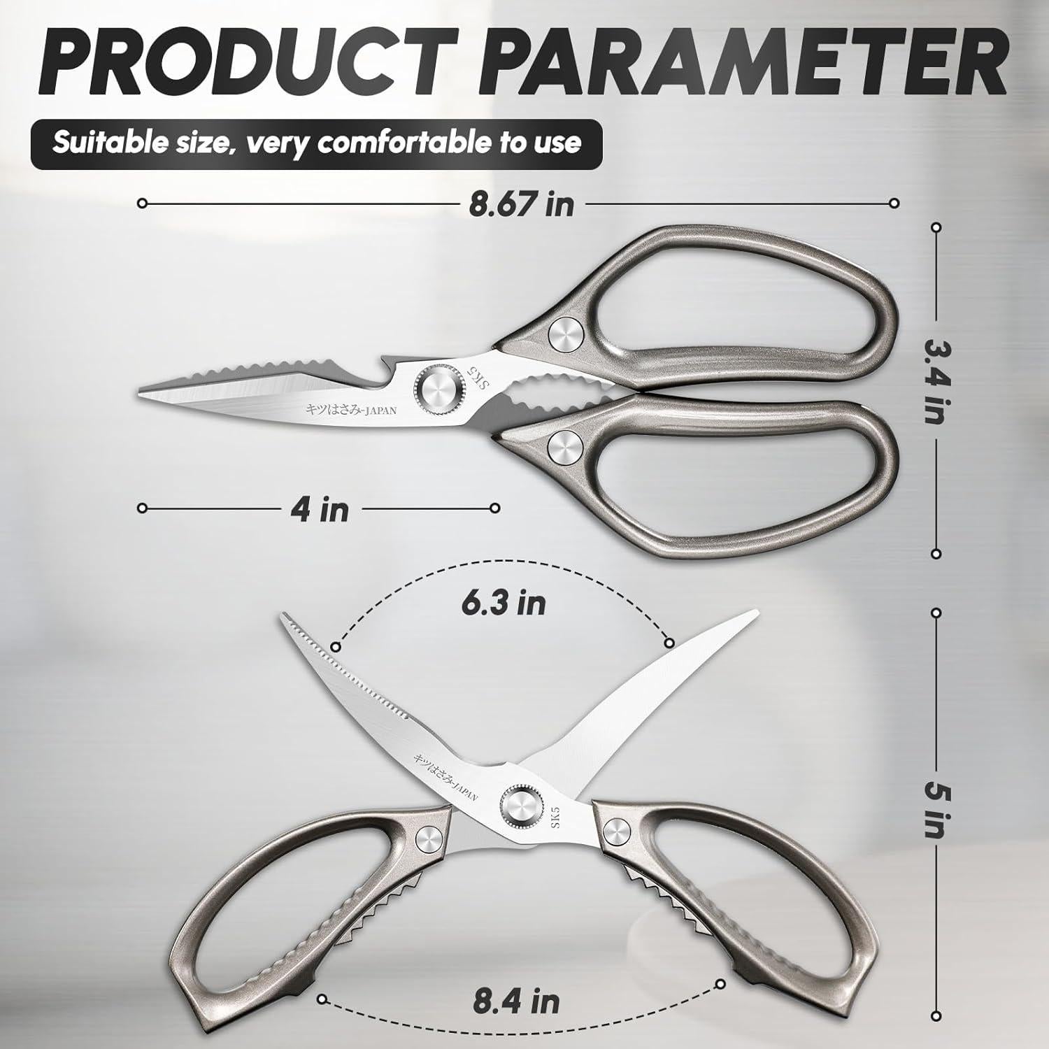 Juego de Tijeras de Cocina SSGP 2 Pcs Acero Inoxidable Afiladas