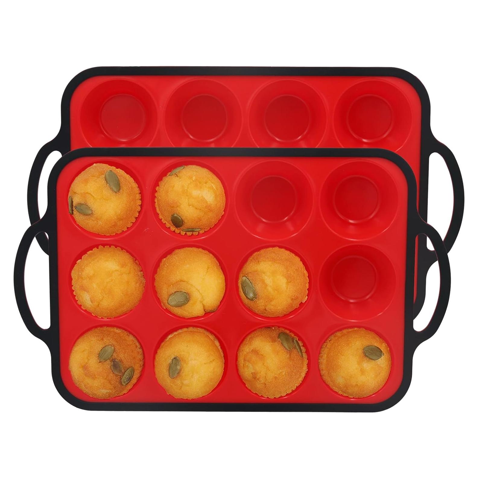 Molde para Muffin de Silicona Datunsu 12 Tazas Antiadherente