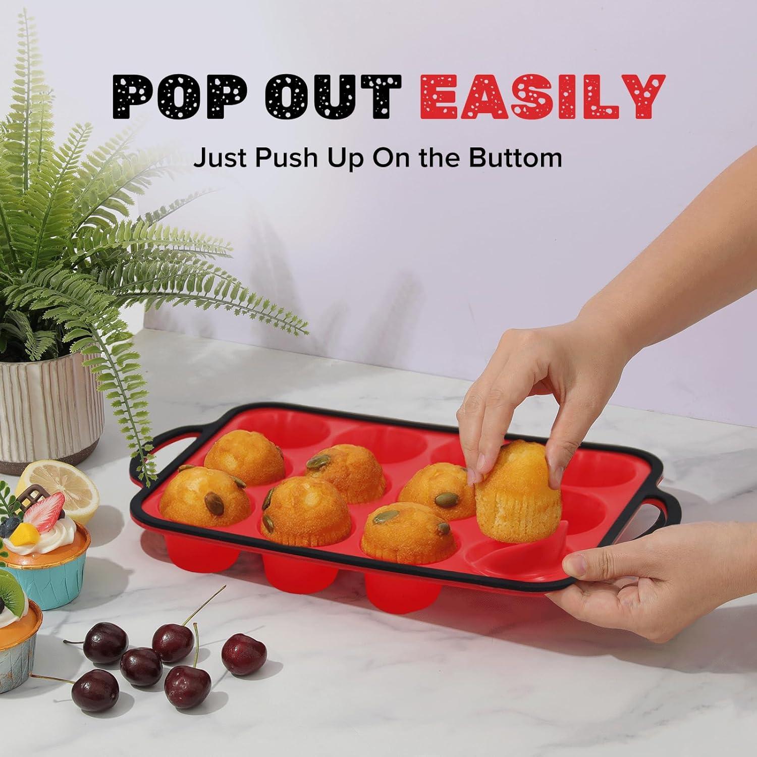 Molde para Muffin de Silicona Datunsu 12 Tazas Antiadherente