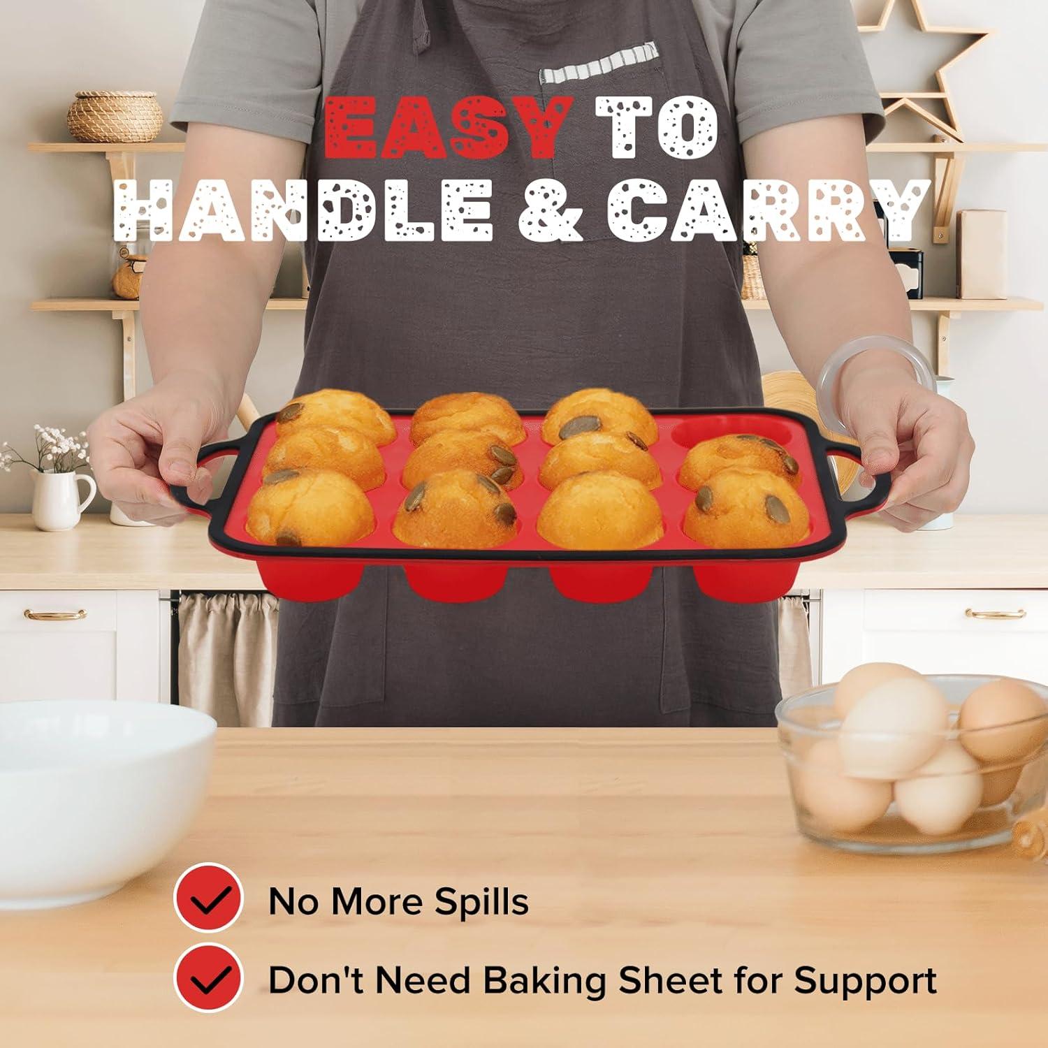 Molde para Muffin de Silicona Datunsu 12 Tazas Antiadherente