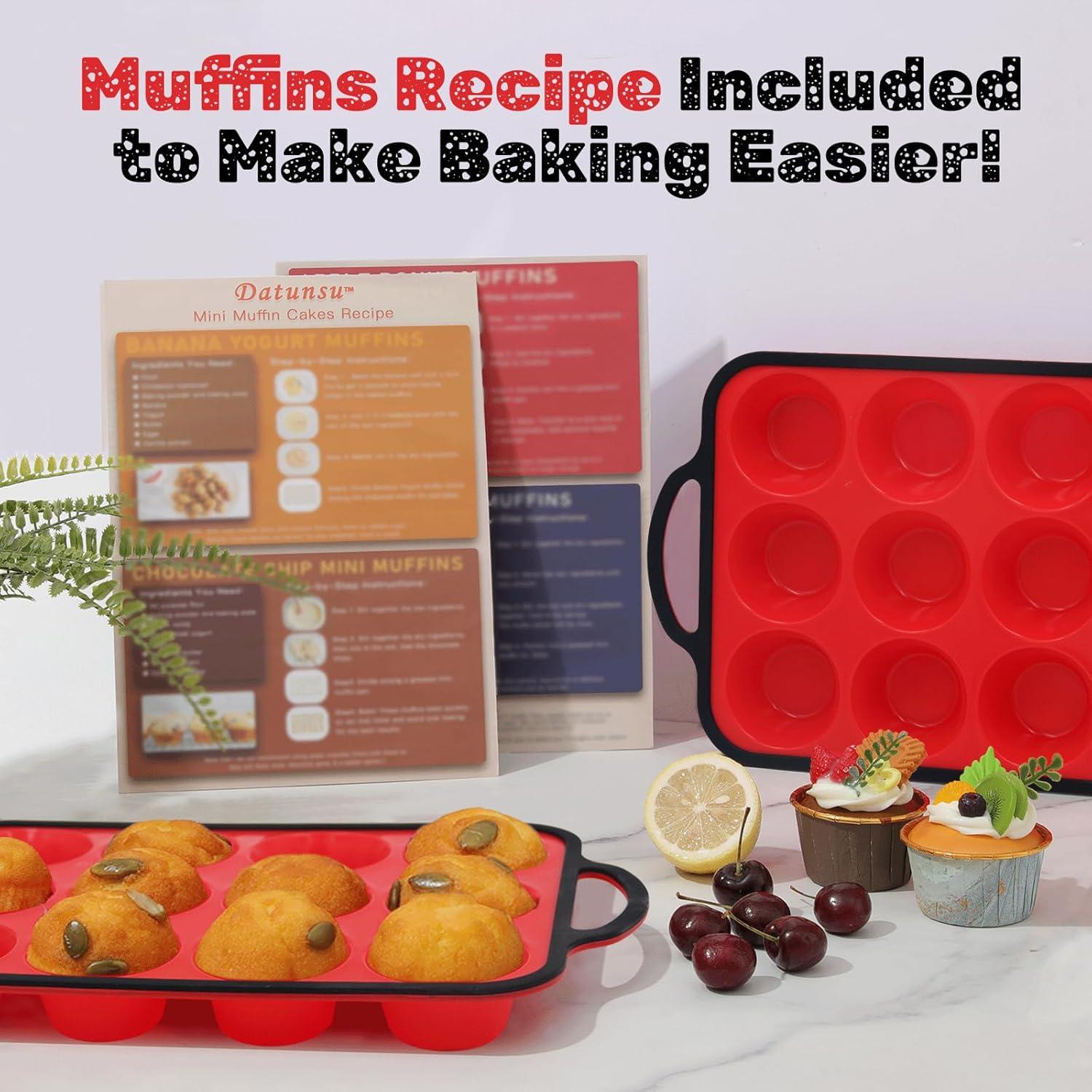 Molde para Muffin de Silicona Datunsu 12 Tazas Antiadherente