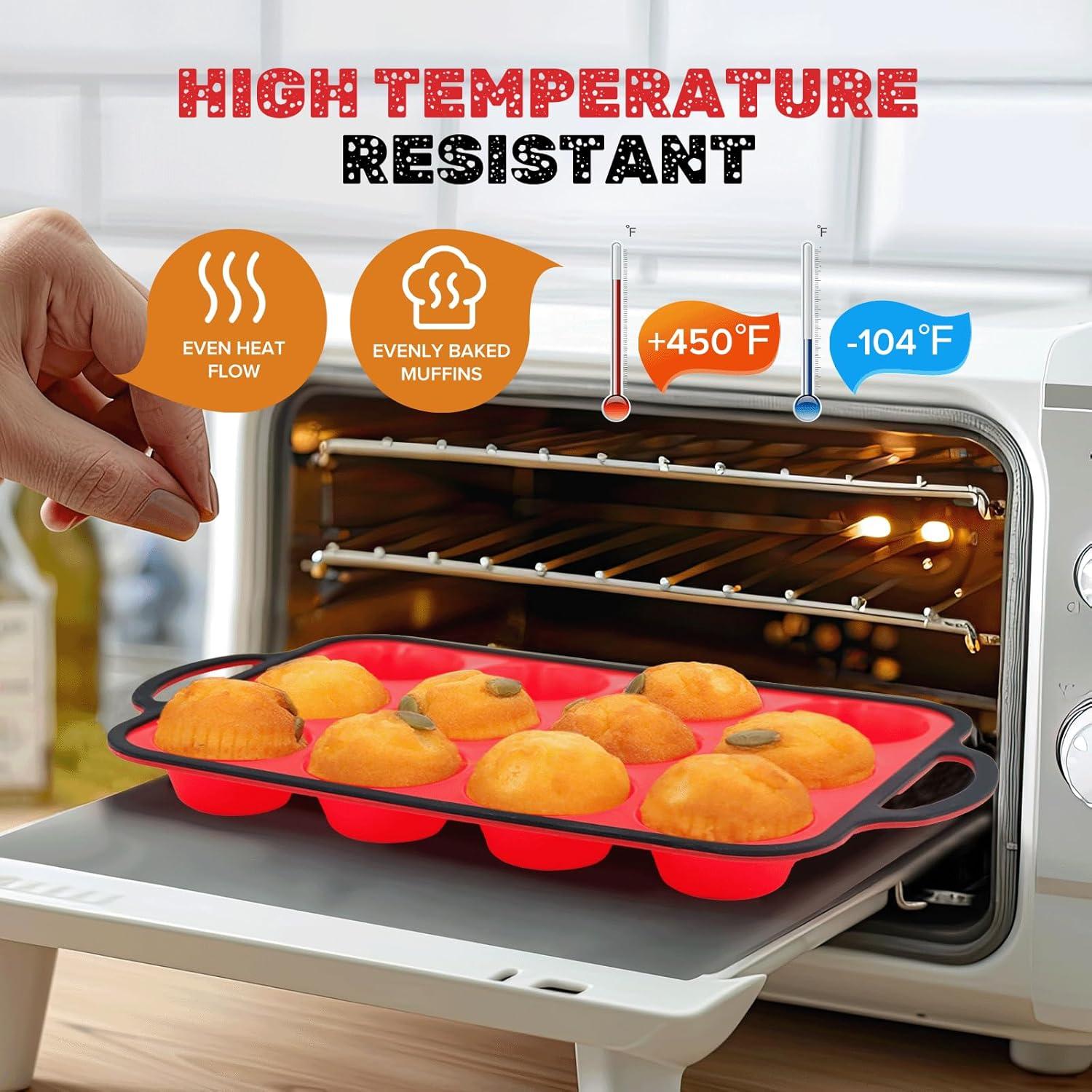 Molde para Muffin de Silicona Datunsu 12 Tazas Antiadherente