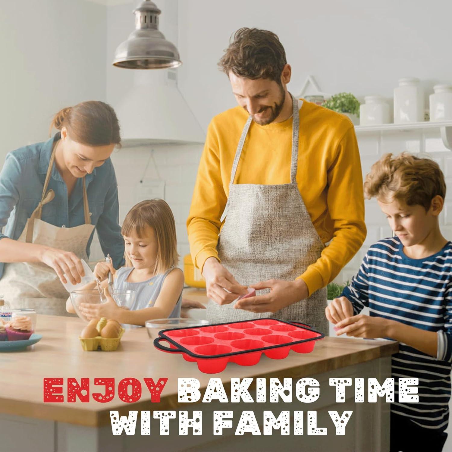 Molde para Muffin de Silicona Datunsu 12 Tazas Antiadherente