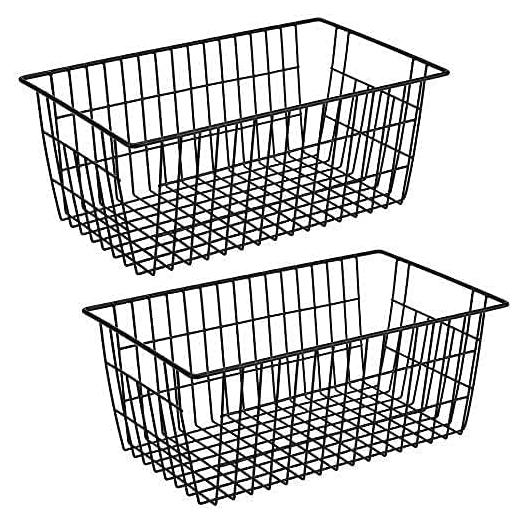 Cestas de Almacenamiento de Alambre Slideep 2 Paquete Negro