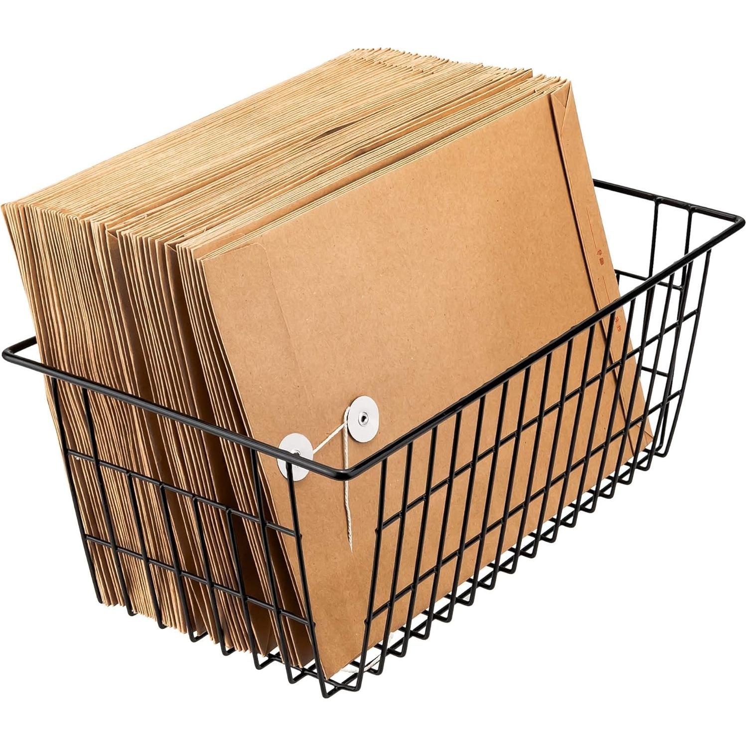 Cestas de Almacenamiento de Alambre Slideep 2 Paquete Negro