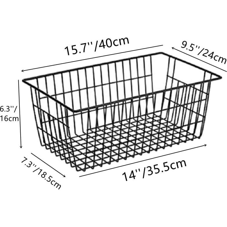 Cestas de Almacenamiento de Alambre Slideep 2 Paquete Negro