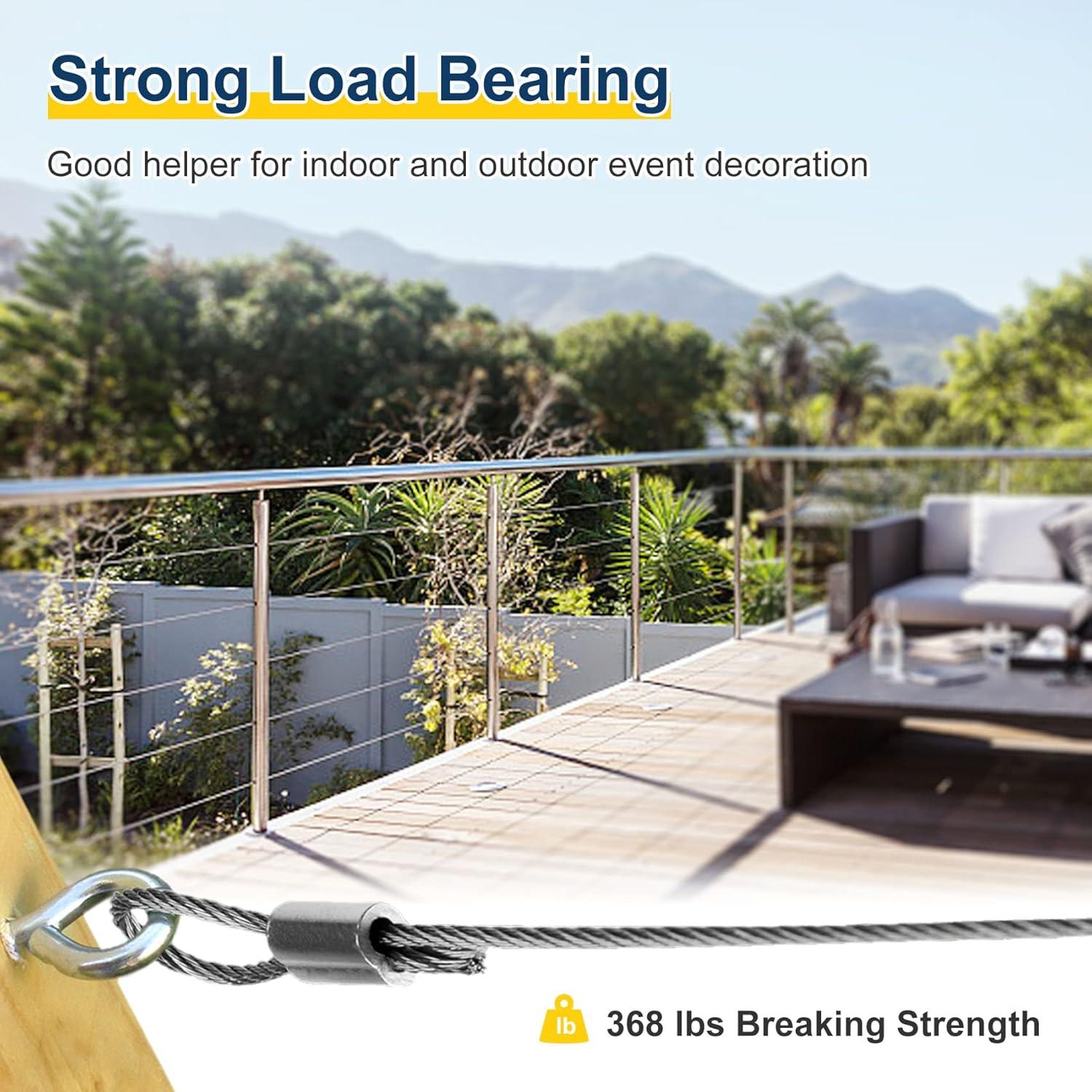 Cable de Acero Inoxidable 304 1.5mm x 30.48m con 50 Manguitos