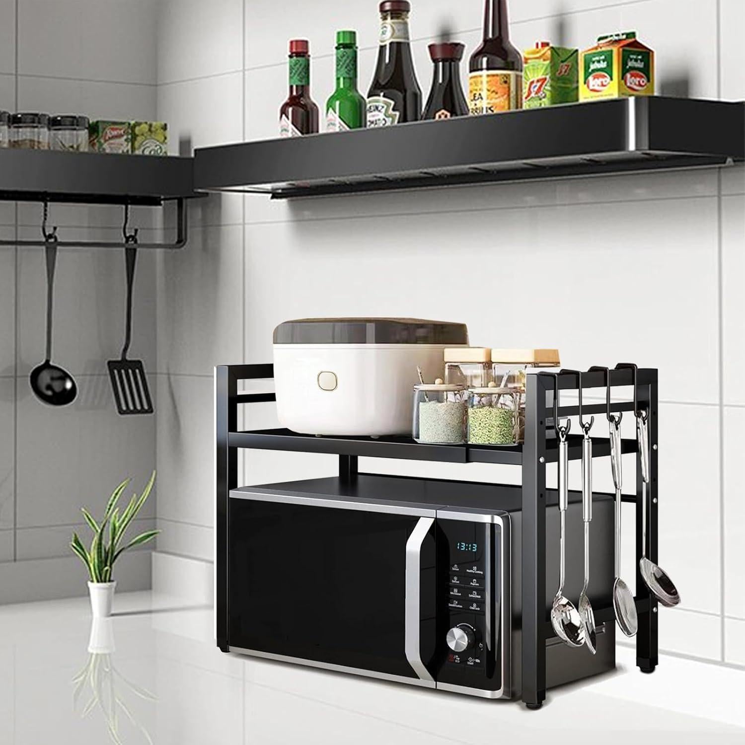 Estante Expandible para Microondas Vautrezon 2 Niveles Negro