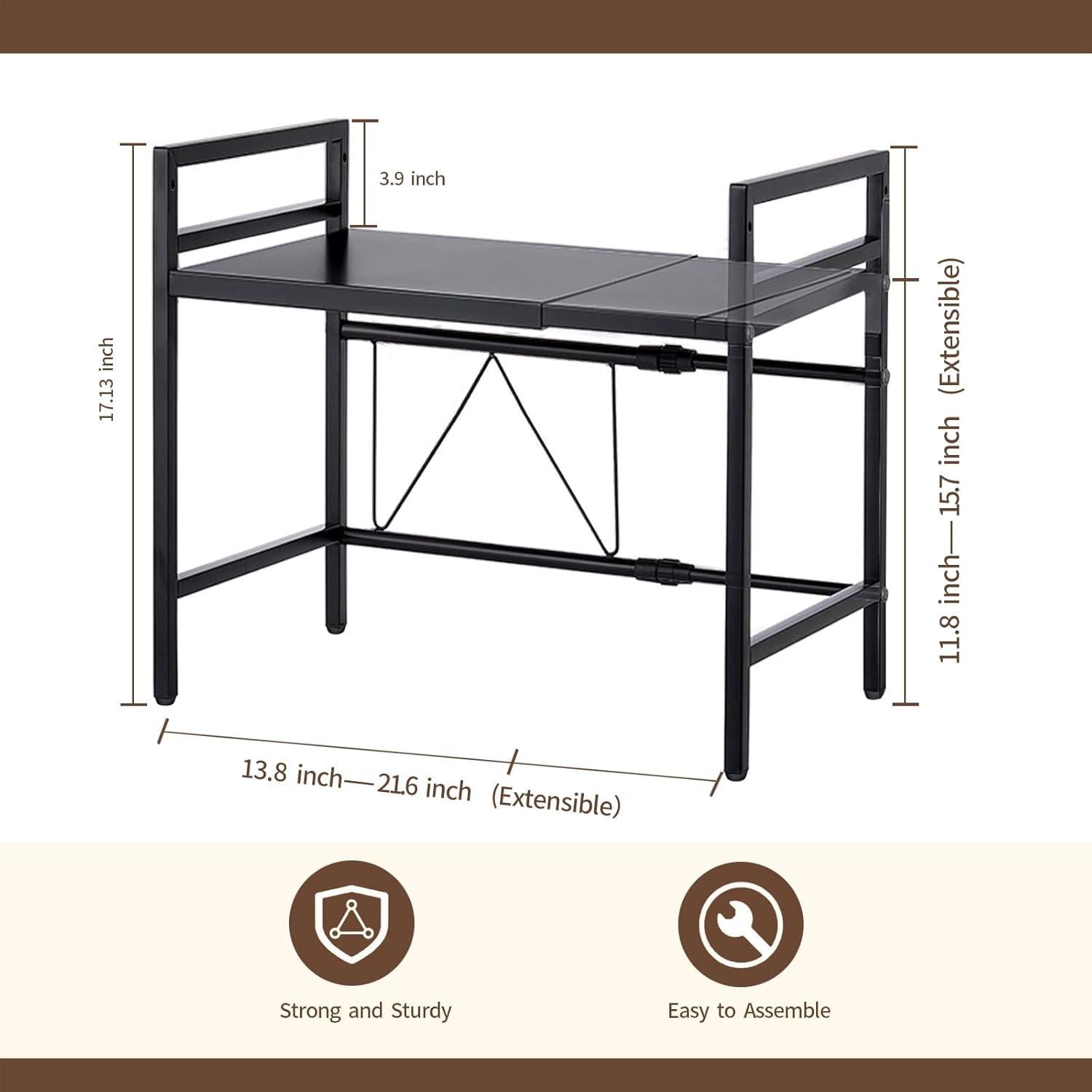 Estante Expandible para Microondas Vautrezon 2 Niveles Negro