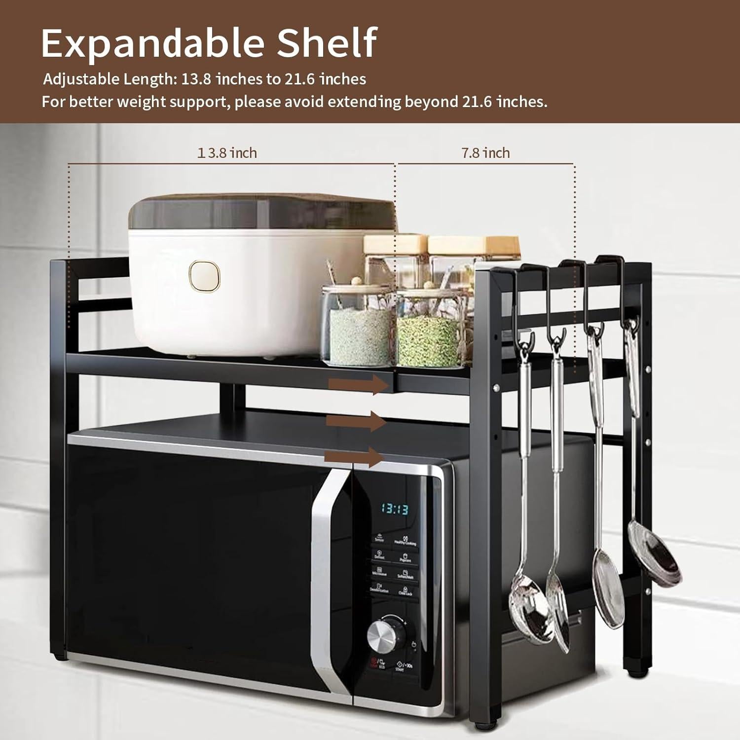 Estante Expandible para Microondas Vautrezon 2 Niveles Negro