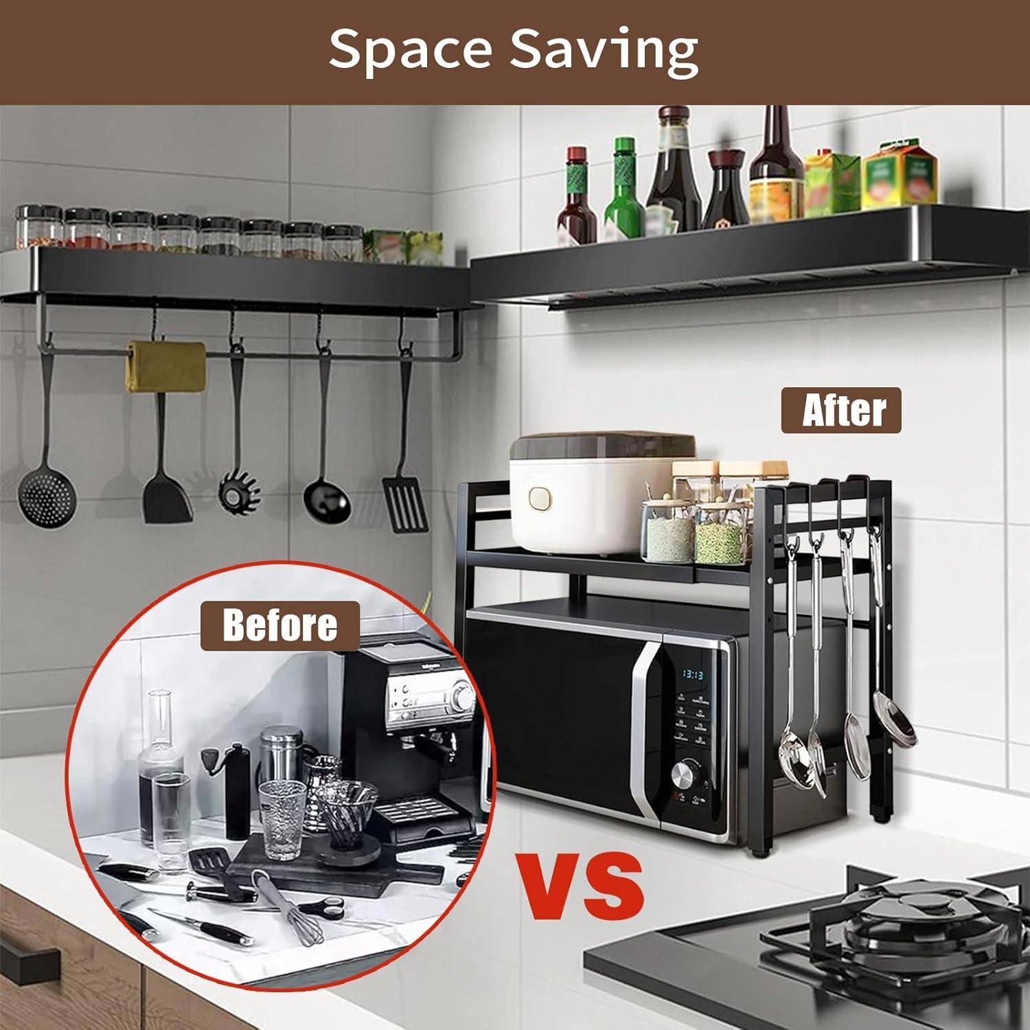 Estante Expandible para Microondas Vautrezon 2 Niveles Negro