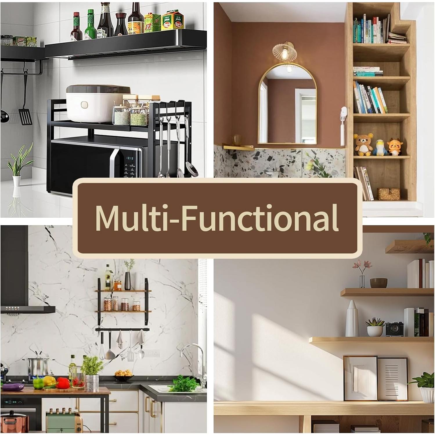 Estante Expandible para Microondas Vautrezon 2 Niveles Negro