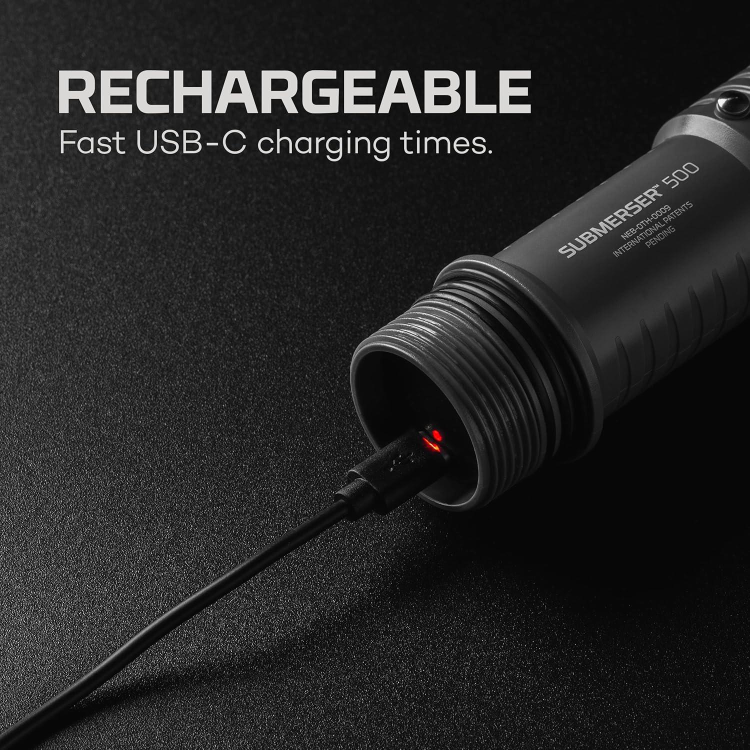 Luz de Pesca Submerser 500 NEBO Recargable IPX8 500 Lúmenes