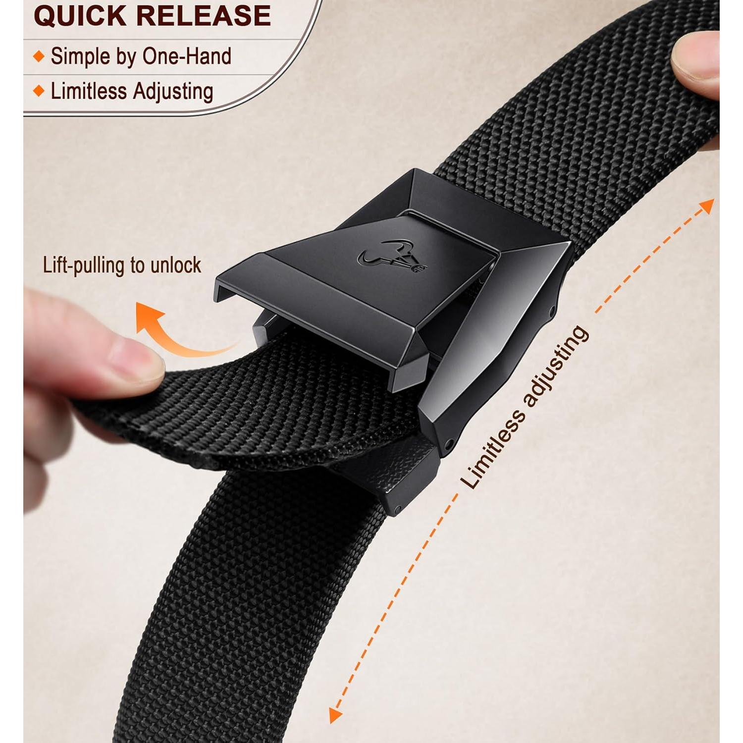 Cinturón BULLIANT para Hombres 2 Paquete Nylon Ajustable