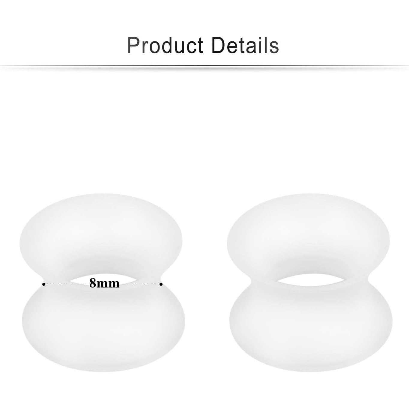 Medidores de Silicona Ultra Delgada Cisyozi 0G 8mm 6 Pares