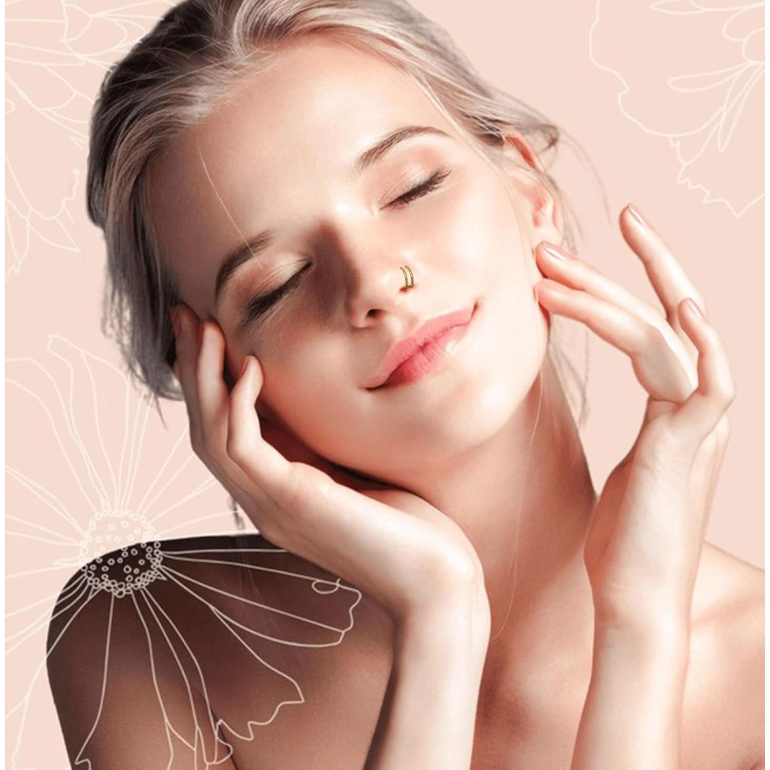 Aro Nasal Doble Espiral Acero Inoxidable 18g Unisex